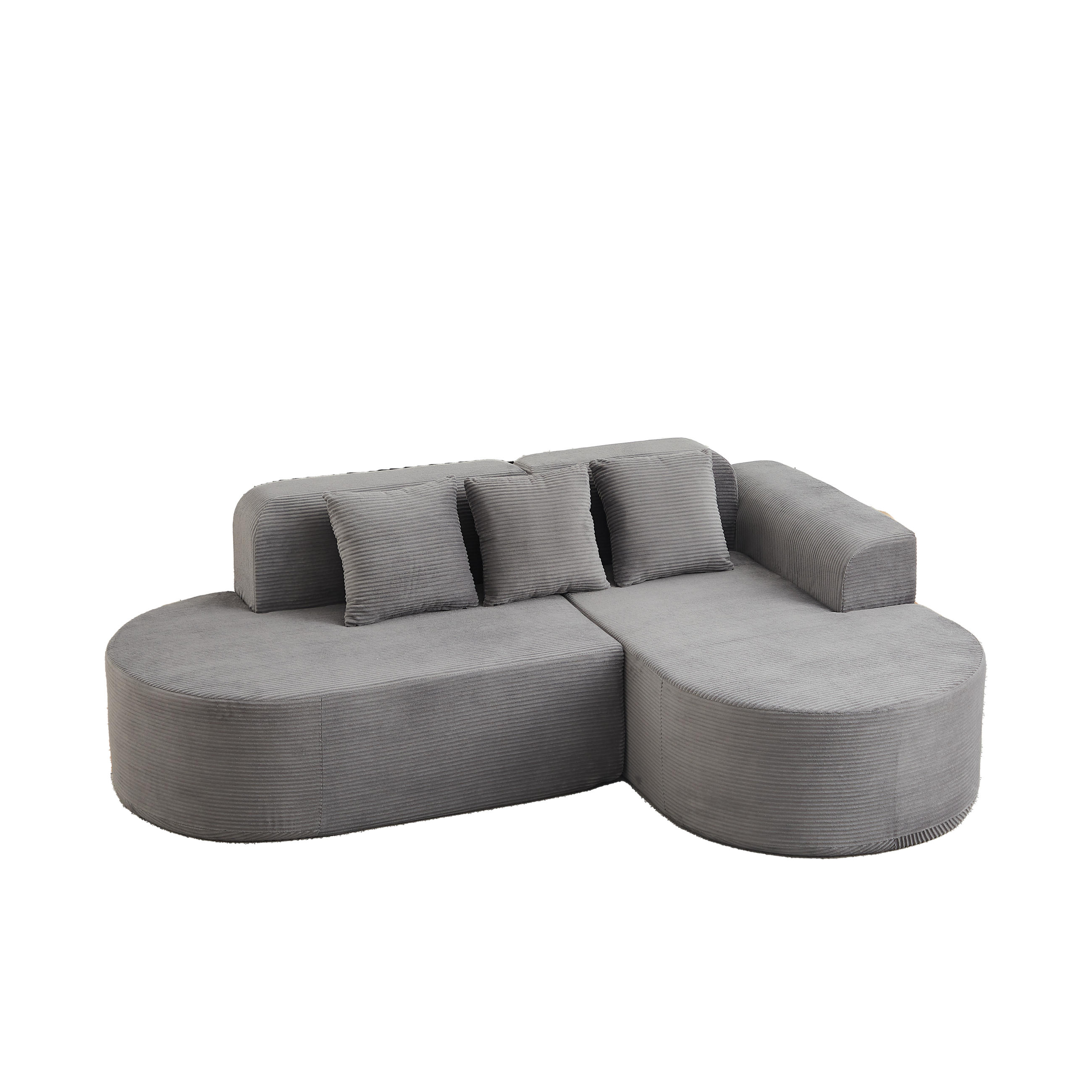 ComfortXL Ecksofa Grau 220x155 cm