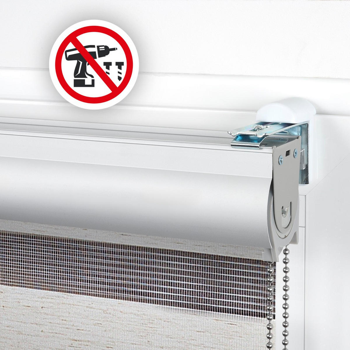 TAG-UND-NACHT-ROLLO Plus Easyfix Leinen 60x250 - Beige, Kunststoff (60/250/1cm) - STORESDECO