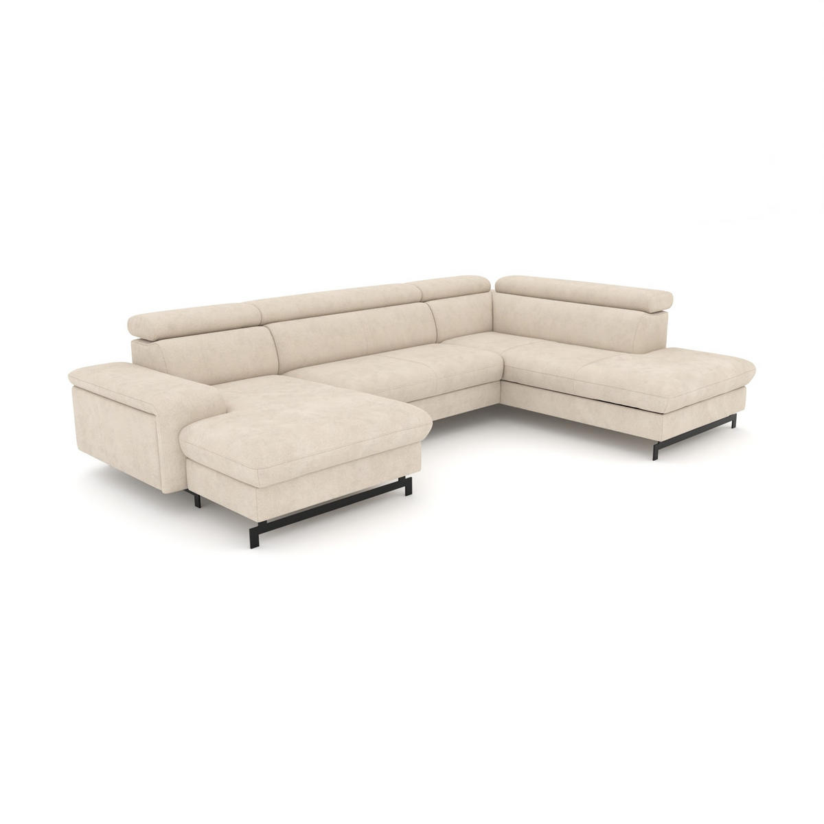 WOHNLANDSCHAFT Vaasa mit Schlaffunktion - Sahara, Kunststoff/Textil (328/81/215cm) - foamnova