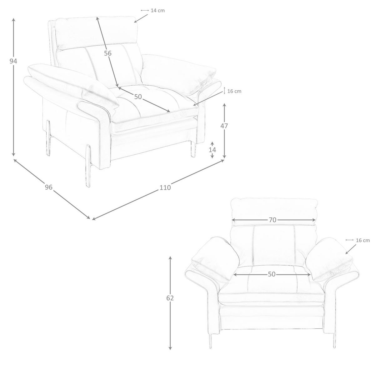 SESSEL Brauner Ledersessel 110/96/94 cm - Chromfarben/Braun, Leder/Metall (110/94/96cm) - ANGEL CERDA