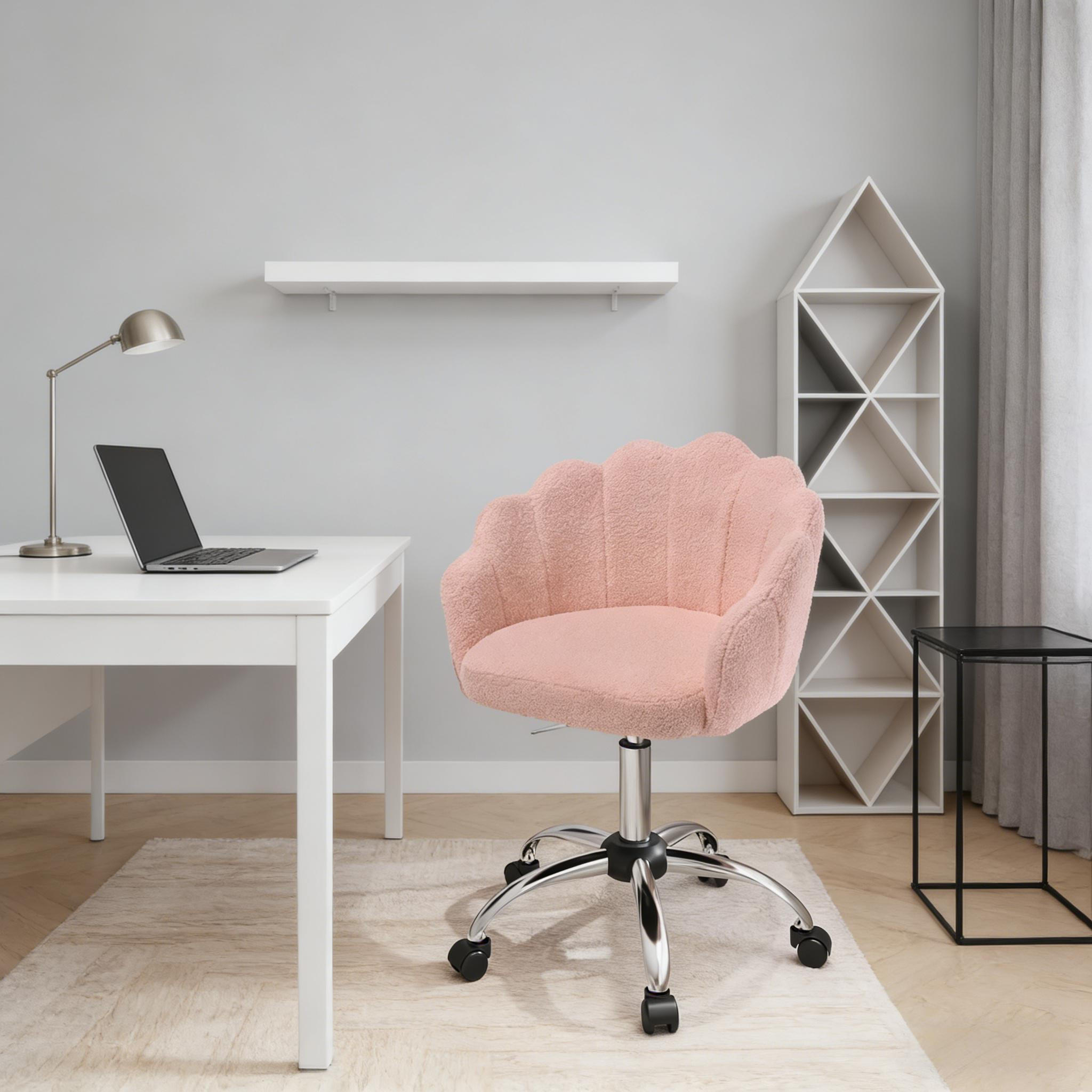 DREHSTUHL mit Blütenblatt Design höhenverstellbar 44 bis 53,5 cm - Rosa, Textil (37.5/82/55cm) - Gisaae