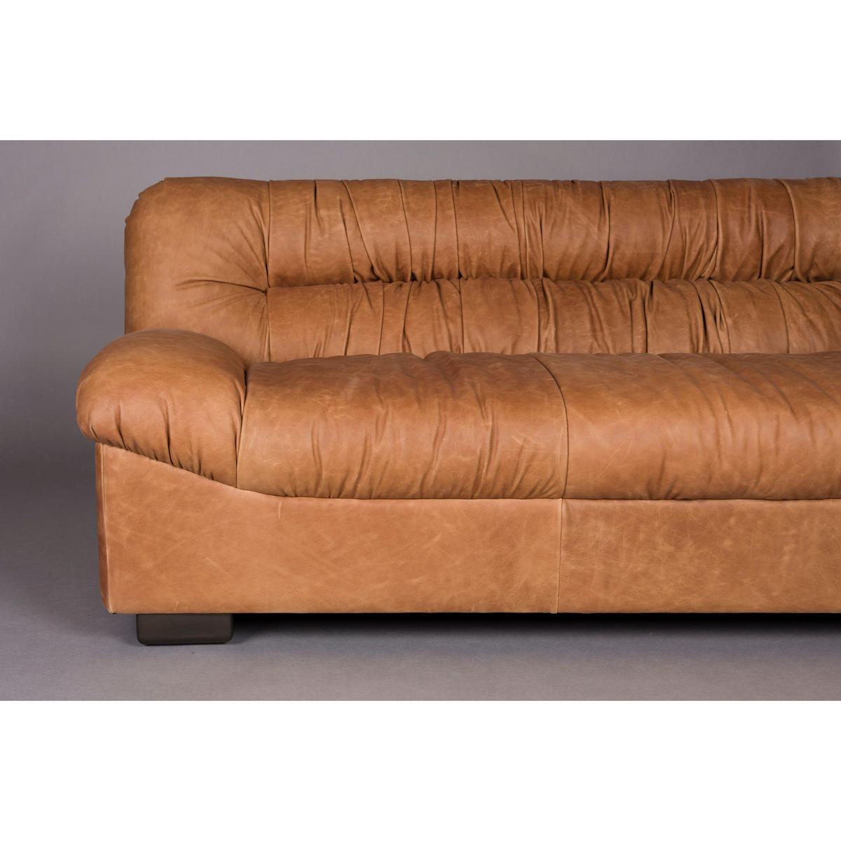 SOFA 3-SITZER Douglas Leder Cognac/ Braun - Pastellblau/Braun, Leder (214/78/102.5cm) - Dutchbone