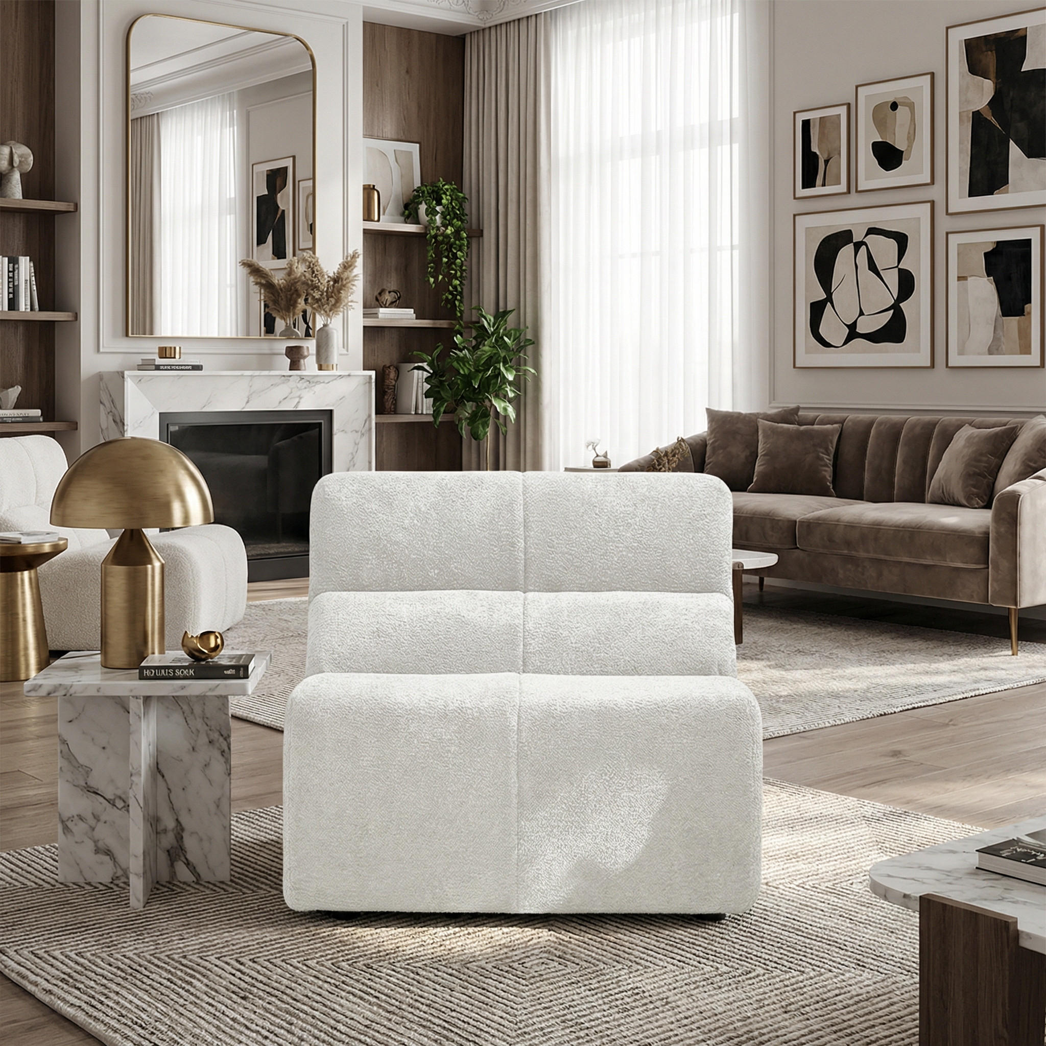 Thumbnail - Urban Meuble Sessel, Weiß, Textil, 93x79x109 cm, Wohnzimmer, Sessel, Relaxliegen