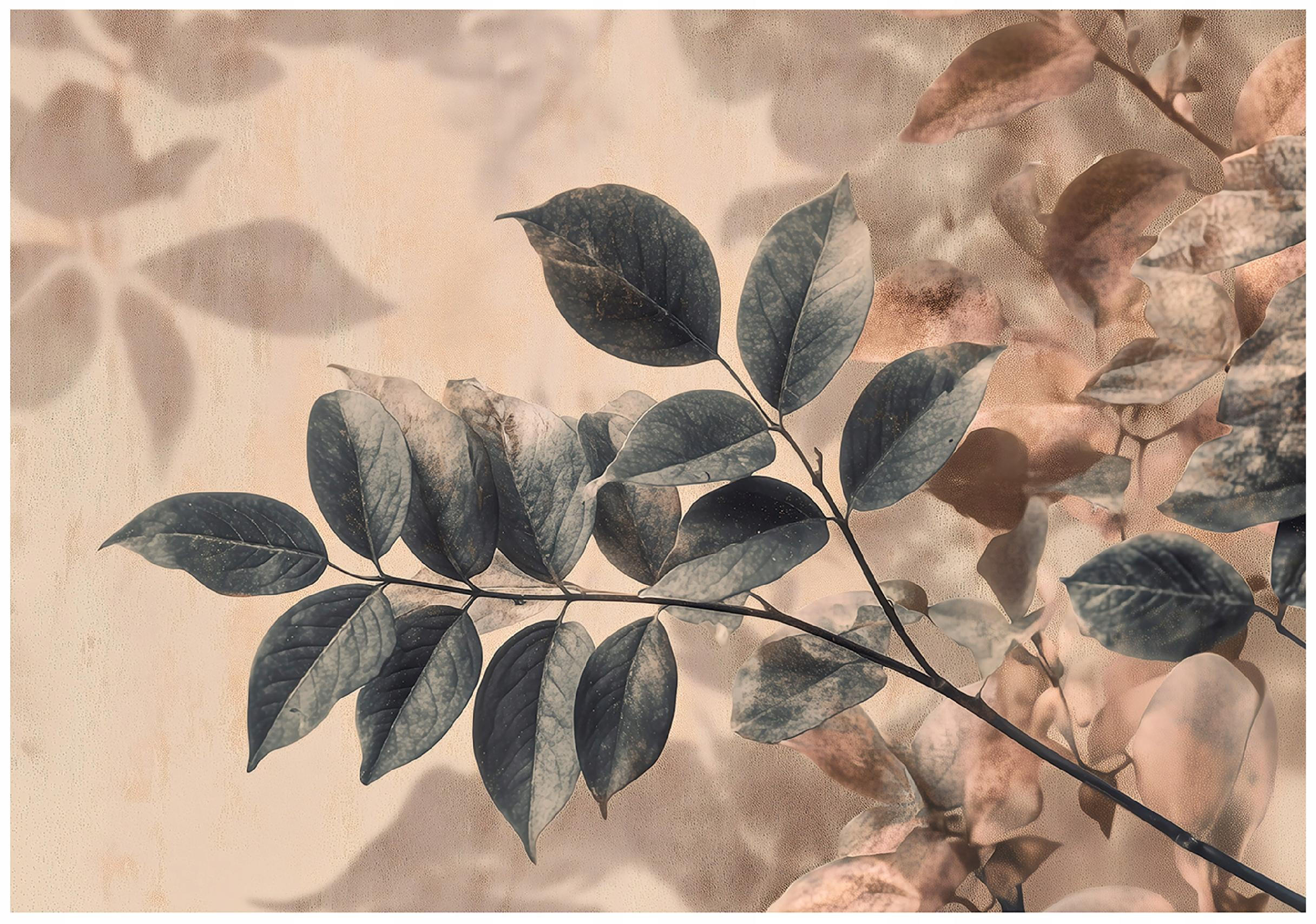 FOTOTAPETE Blätter Abstrakt Beige 250x175 cm - Multicolor, Papier (250/175cm) - Wallarena