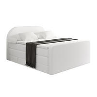 BOXSPRINGBETT mit Matratze und Lattenrost - NOX-Z KING-160x200 - Weiß Kunstleder - Weiß, Holzwerkstoff (160/200cm) - ALTDECOR