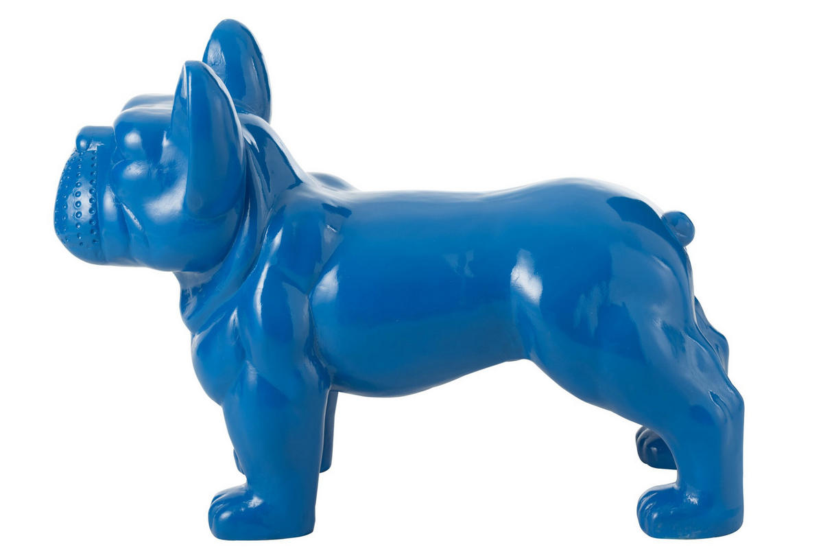 DEKO-OBJEKTE BULLDOGGE - Kunststoff - Blau - Blau, Kunststoff (38/63/88cm) - J-Line
