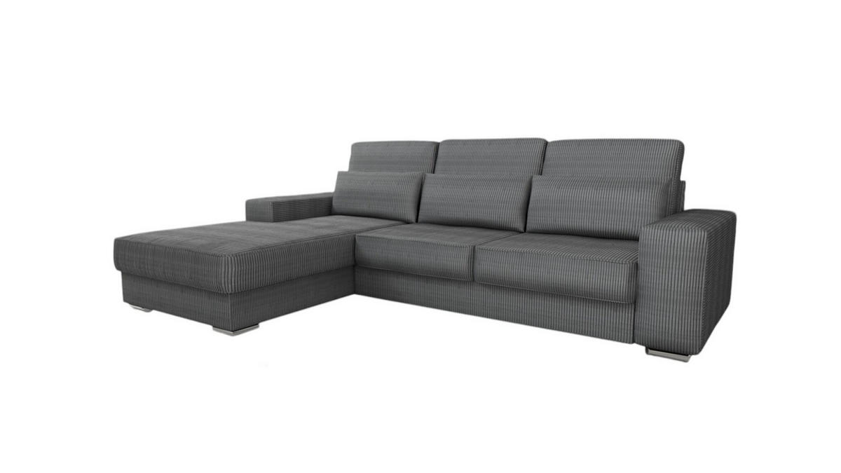 ECKSOFA Nevio In Scala - Grau, Holzwerkstoff/Textil (312/202cm) - Fun Möbel