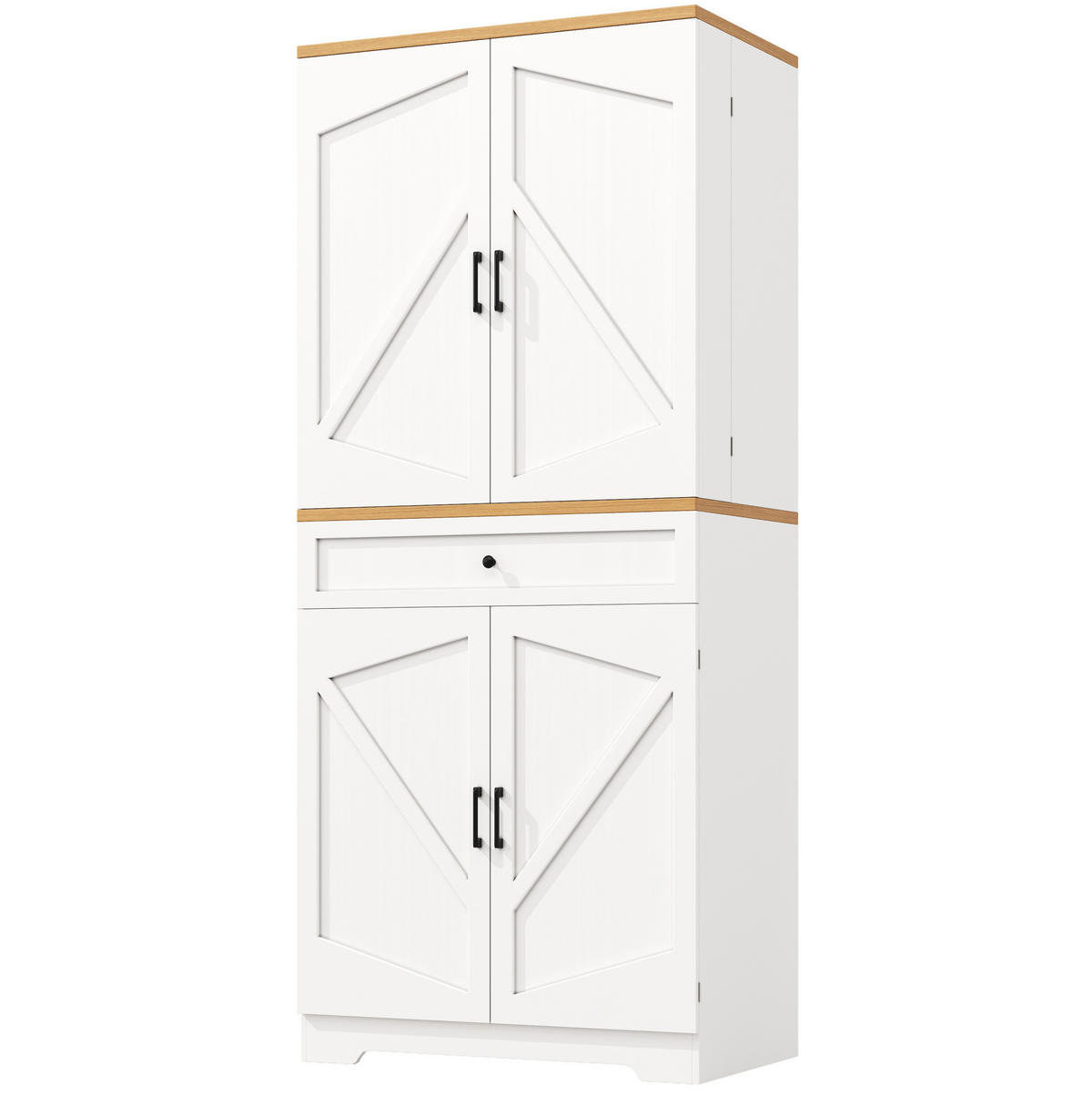 KUHINJSKI ormarić 80/40/180 cm bijeli od MDF-a s ladicama i otvorenim policama - bijela, drvni materijal (80/180/40cm) - OKWISH