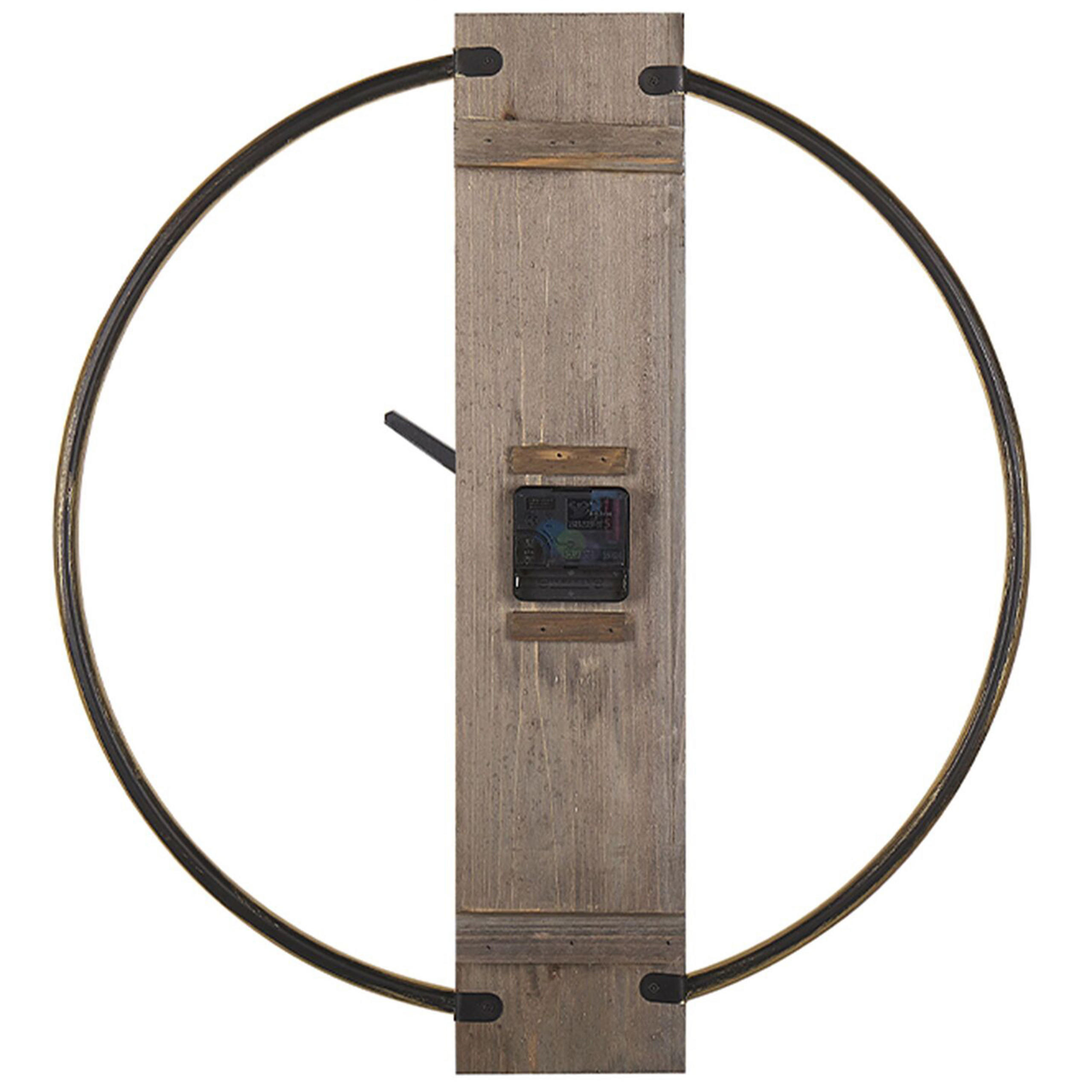 WANDUHR Tannenholz, Metall gold Casitas - Goldfarben, Holz (47/51/5cm) - Beliani