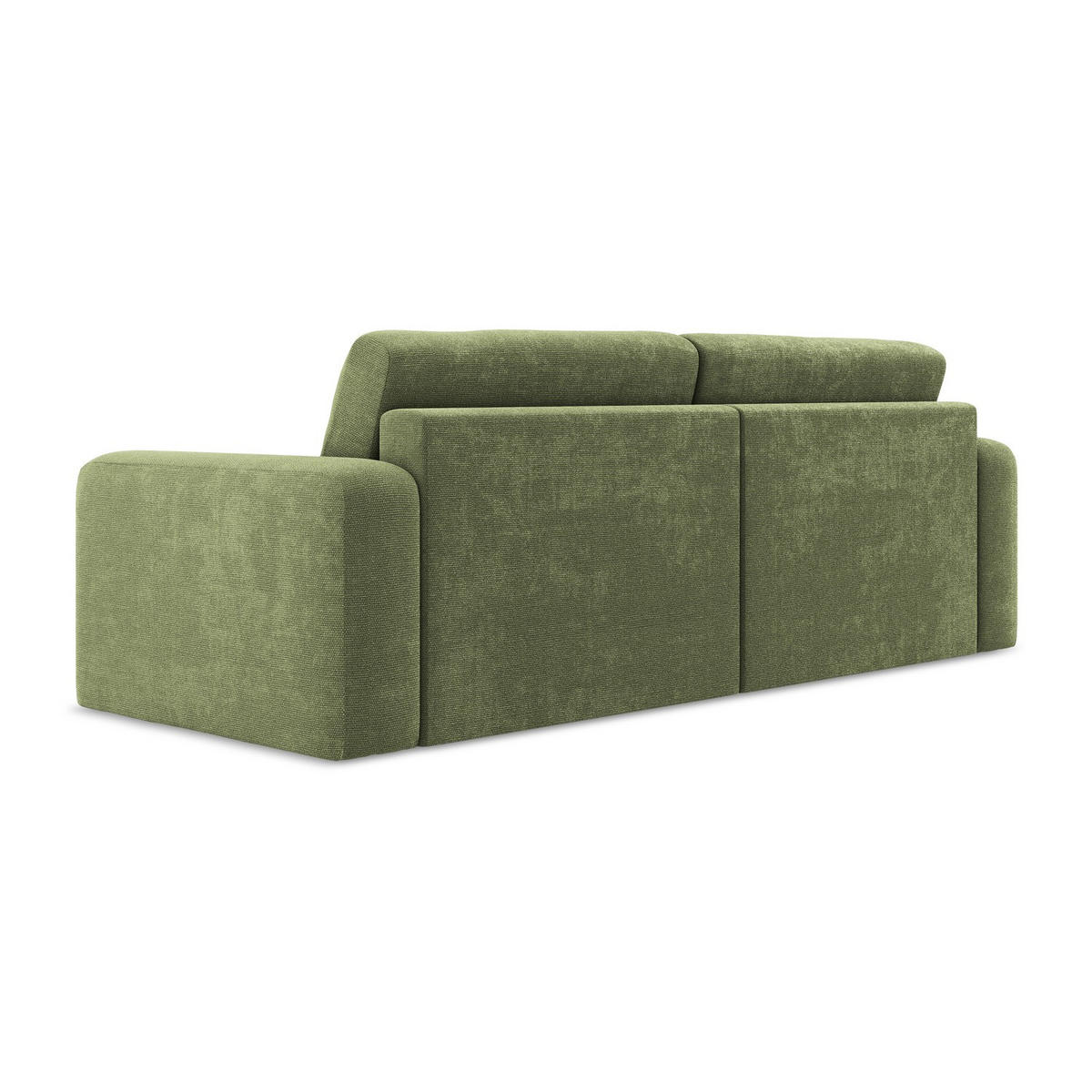 3-SITZER SOFA mit Schlaffunktion Chenille Stoff Grün - Schwarz/Grau, Kunststoff/Textil (244/79/102cm) - LaMiaSofa