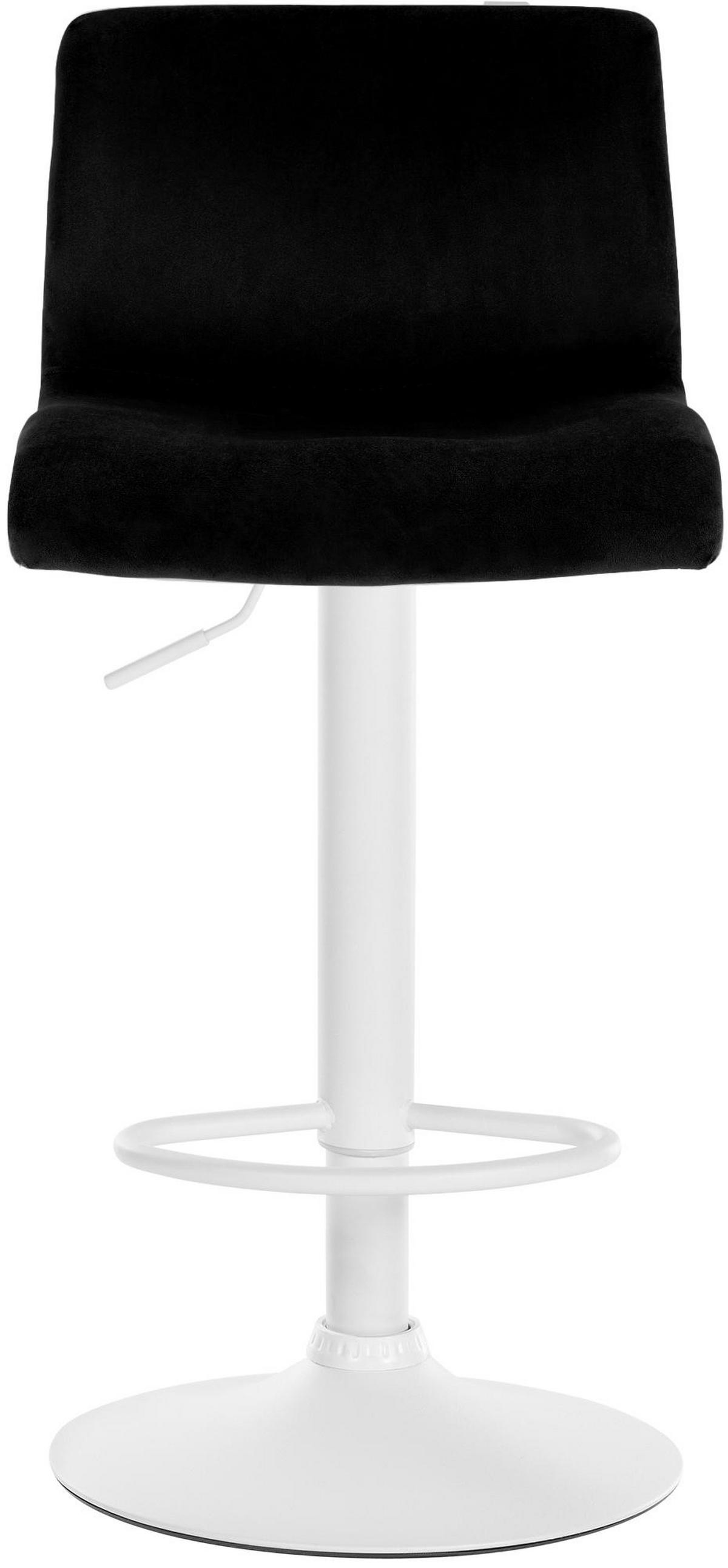 BARHOCKER Pesan Samt Schwarz Weiß - Schwarz, Textil/Metall (39/83/36cm) - DELUKE