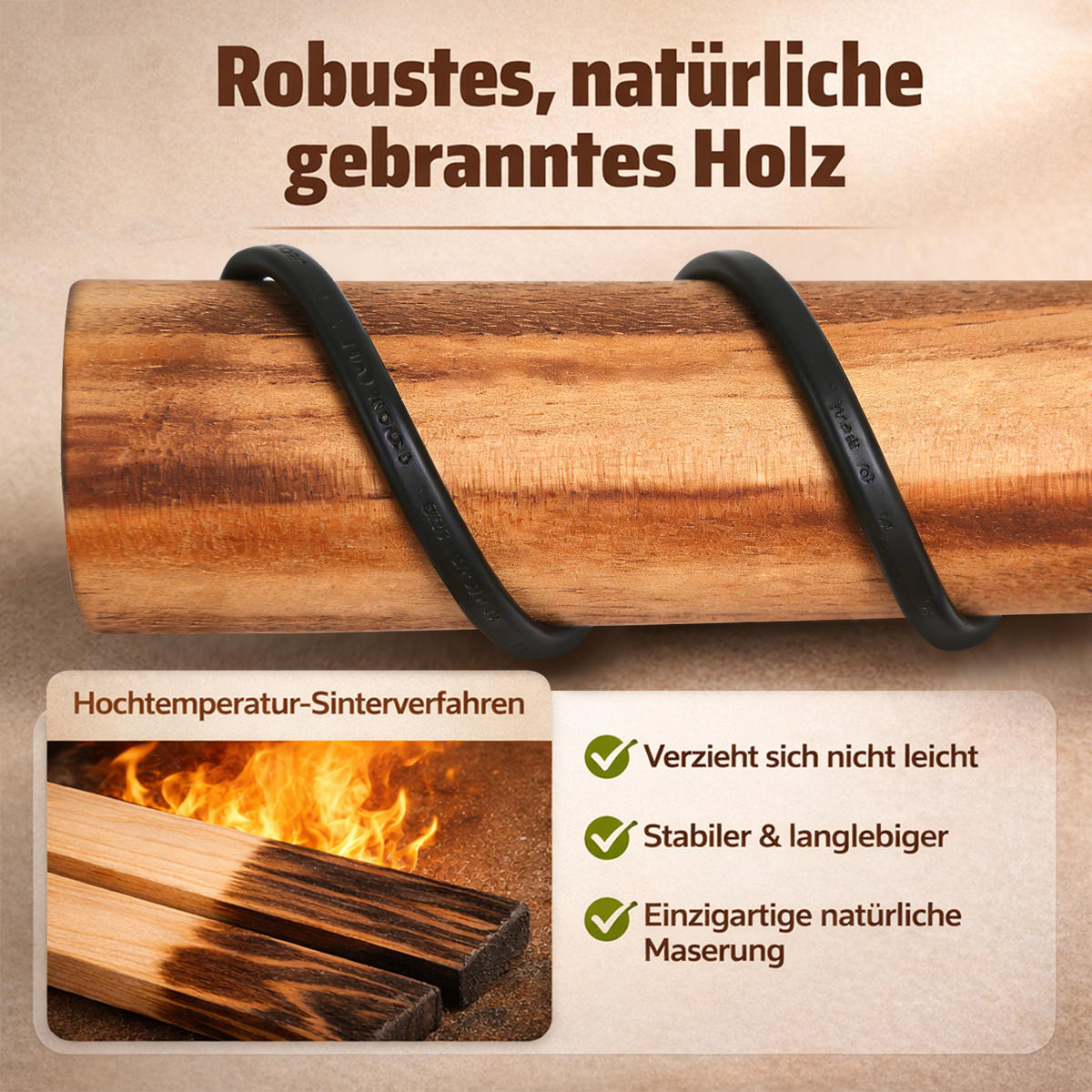 STEHLAMPE Telven 16/14/162 cm - Schwarz/Braun, Holz/Metall (16/14/162cm) - ZMH