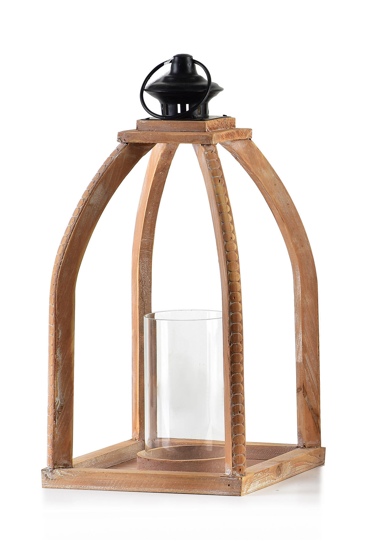 LATERNE Lokke Beige 20x20x41 cm Holz - Beige, Holz (20/41/20cm) - Mondex