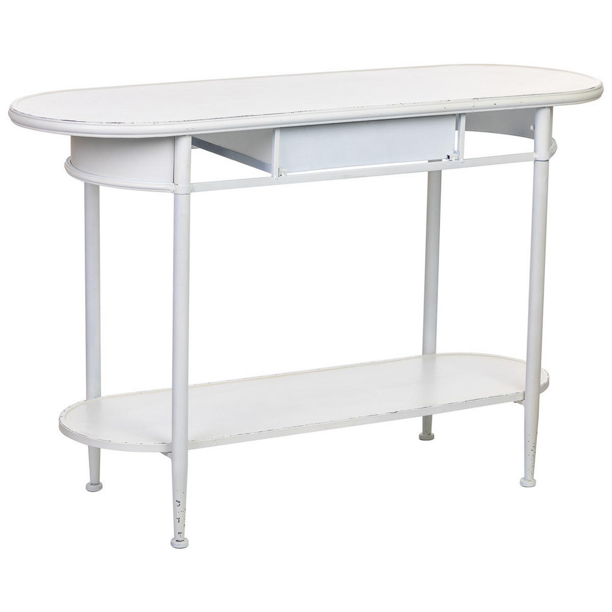 KONSOLENTISCH aus Metall, weiß, 120x41x75cm - Schwarz, Metall (41/120/75cm) - Wanderlust