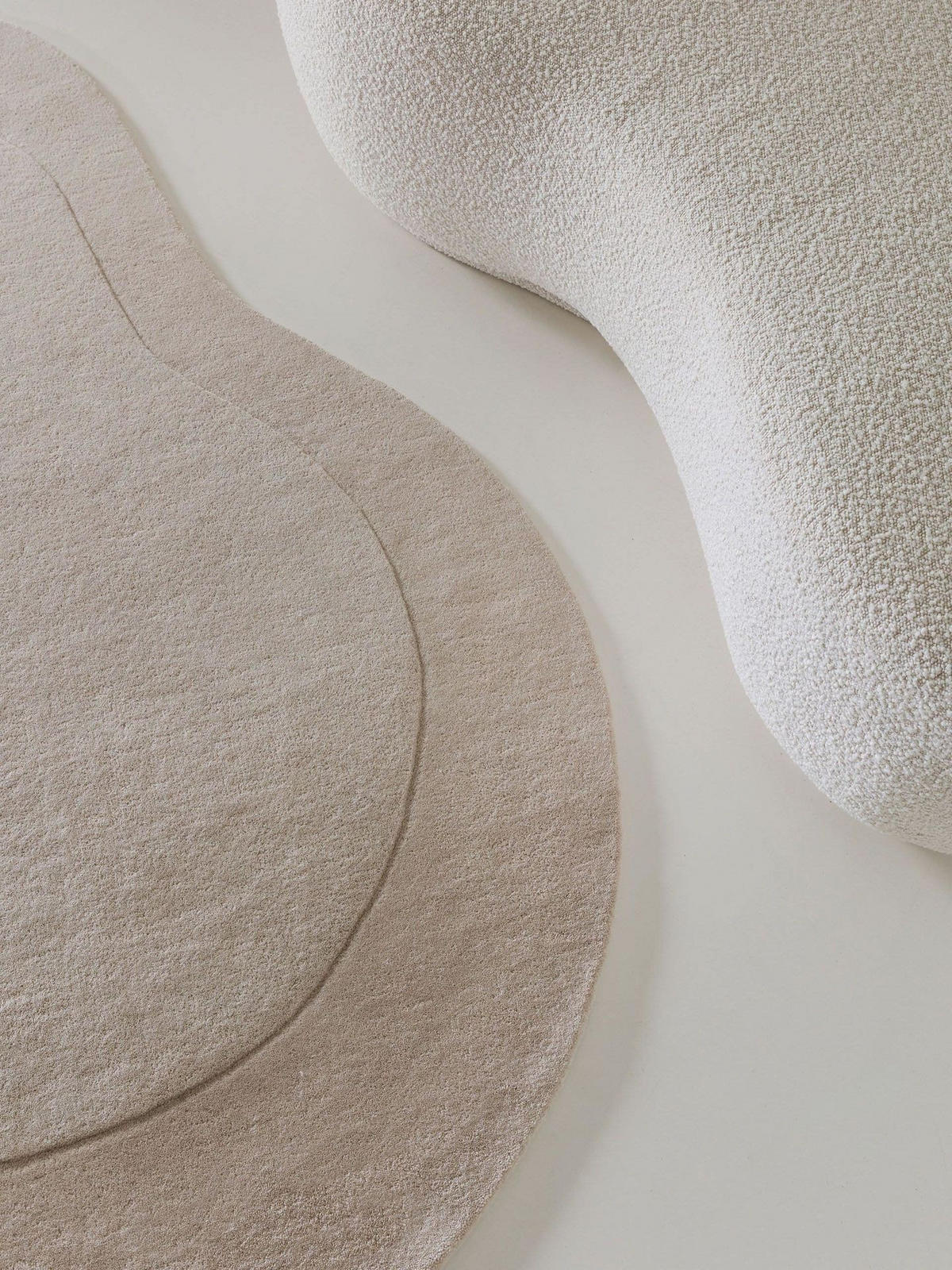 TEPPICH Wollteppich Shape Beige - Beige, Textil (140/1cm) - KUNSTLOFT