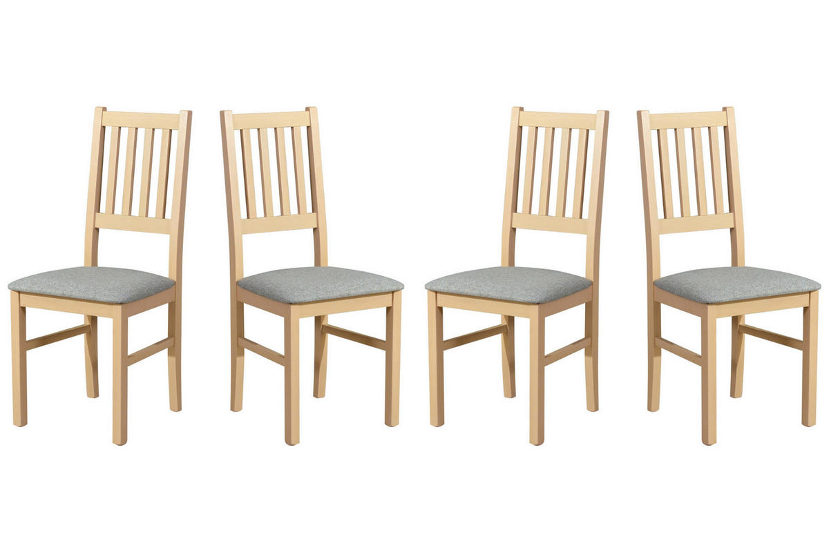 STUHL Bos 1 (4er Set) - Fango/Sonoma Eiche, Holz (43/94/40cm) - Leaf Design