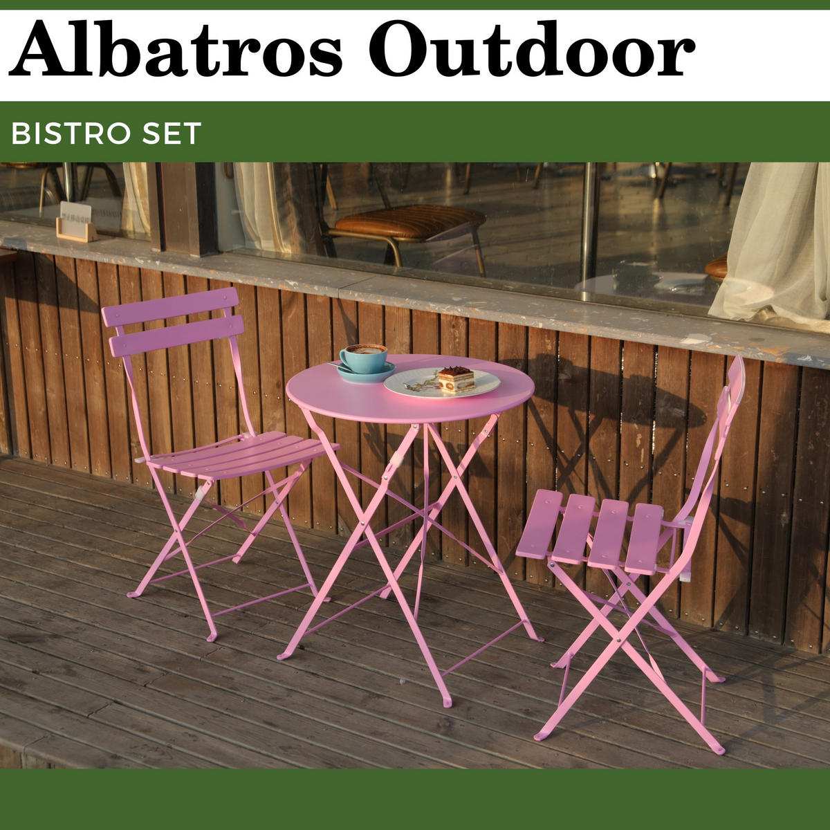 BISTRO SET Rosa - Rosa, Metall - Albatros