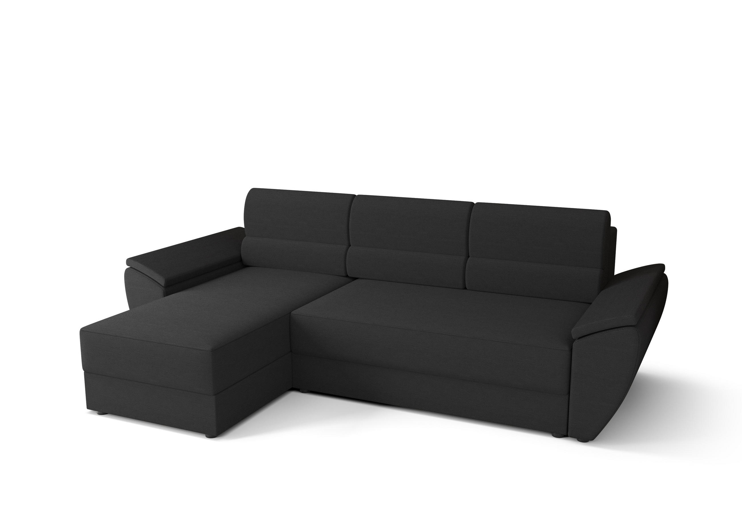 ECKSOFA L REBI L2 Rainbow 27 Links mit Schlaffunktion, Grau, L-Form - Grau, Textil (251/140cm)