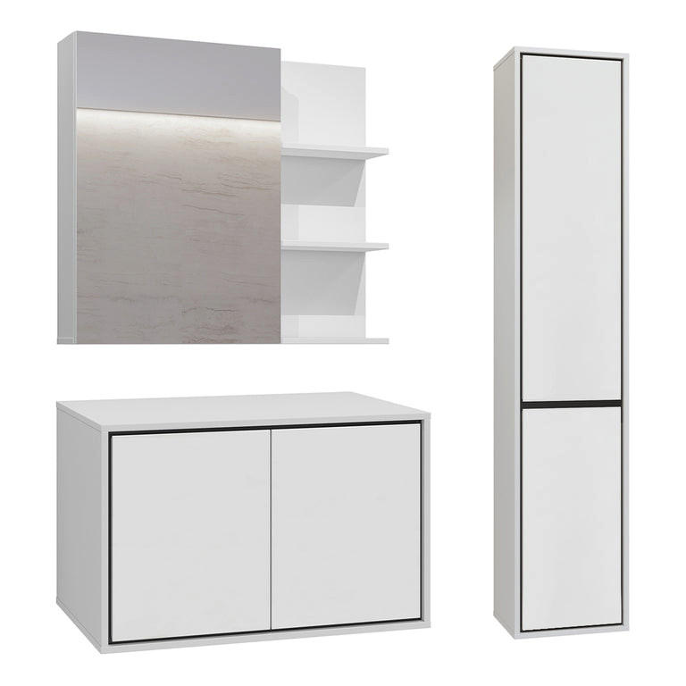 WASCHTISCHUNTERSCHRANK 78cm Sophéa 2er-Set Weiß - Weiß, Holzwerkstoff (78/50.8/48cm) - Petits-meubles
