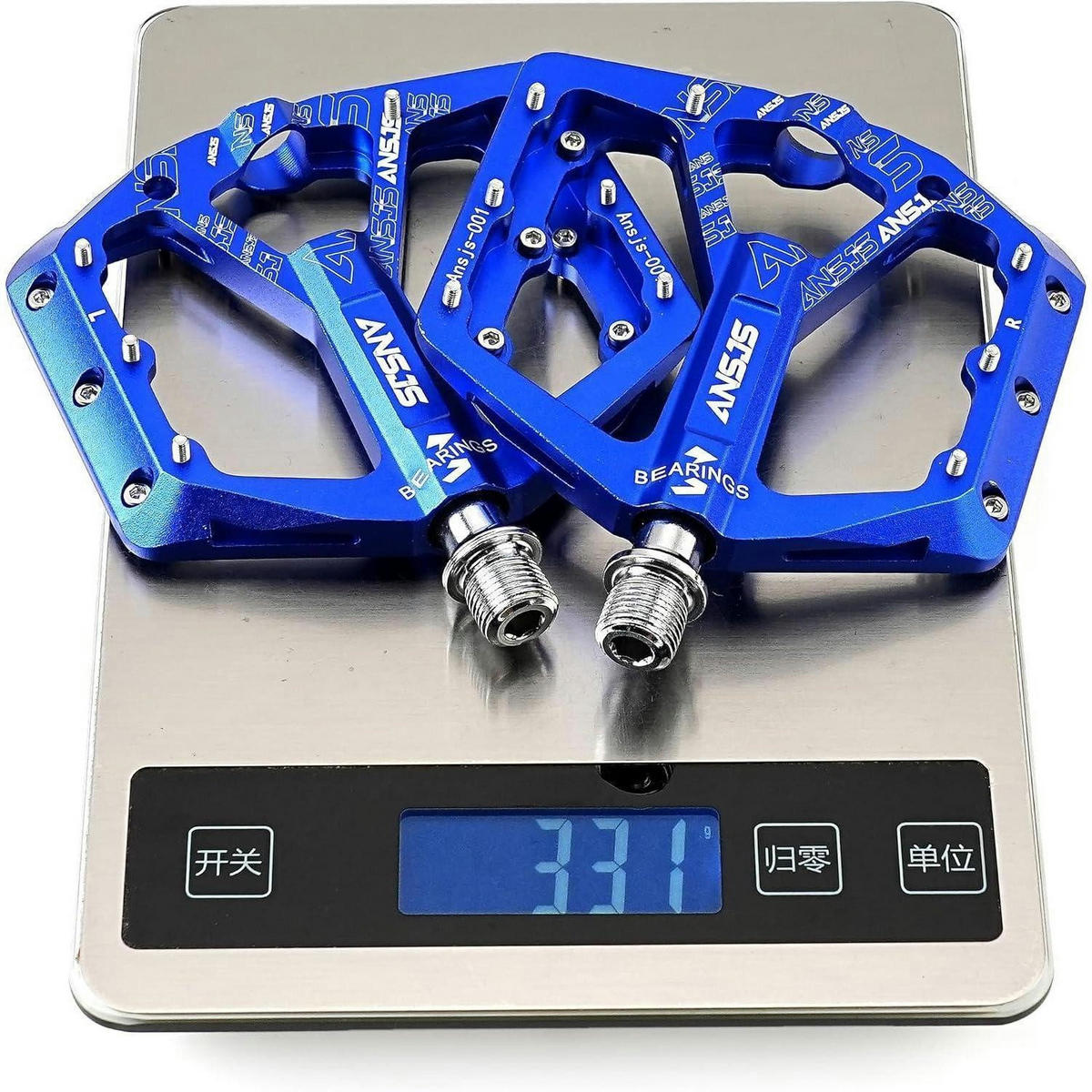 FAHRRADPEDALE Rennrad Pedale Aluminium Blau Ultraleicht Antirutsch 9/16 Zoll - Blau, Metall (10.9/1.5/12.1cm)