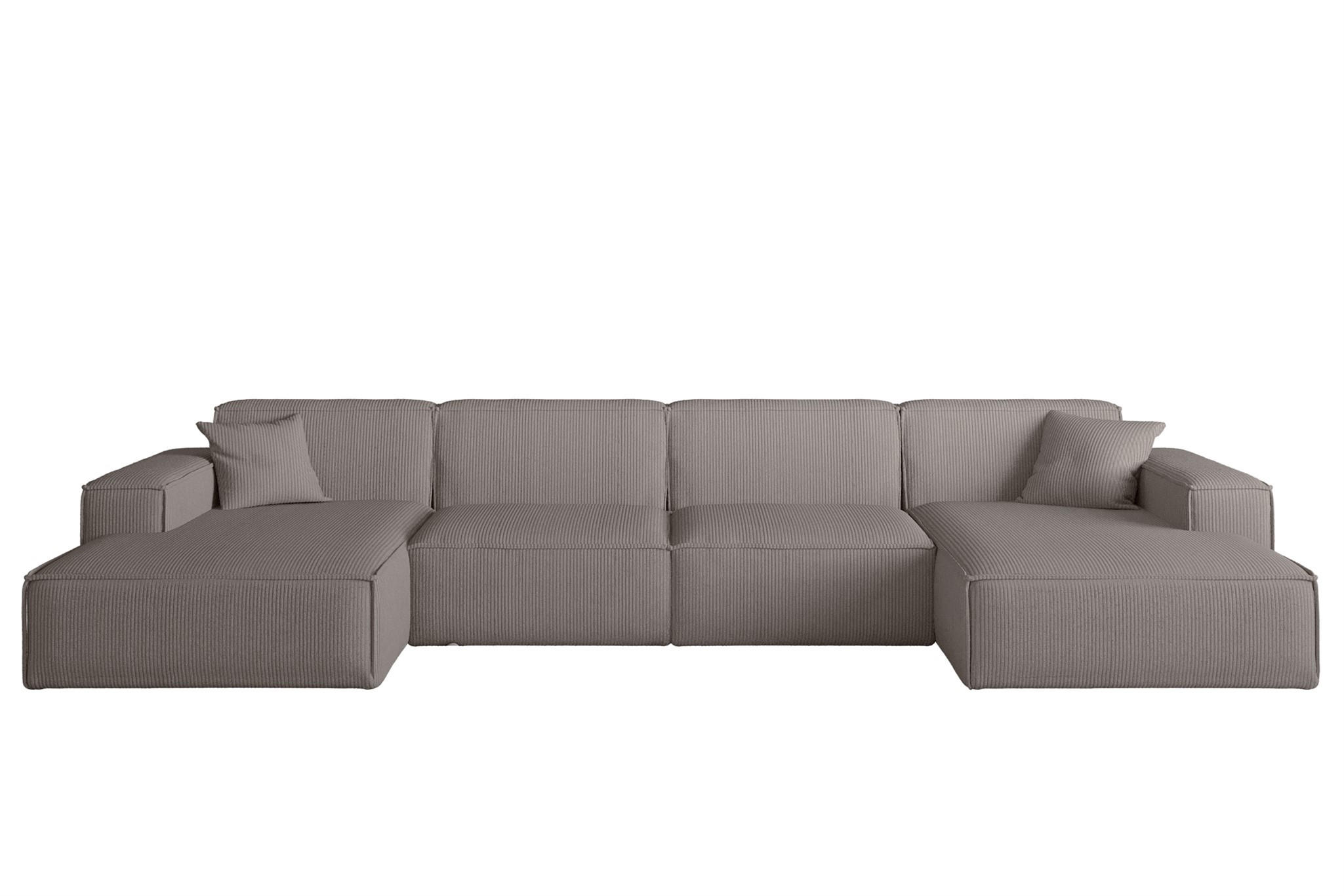 WOHNLANDSCHAFT Celes Premium In Scala - Taupe, Holzwerkstoff/Textil (379/73/165cm) - Fun Möbel