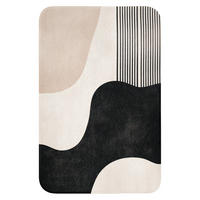 WC PŘEDLOŽKA Abstraktní - Japonské - Béžové - Moderní 40x60 cm - černá/béžová, textil/plast (40/1cm) - OnlyWow