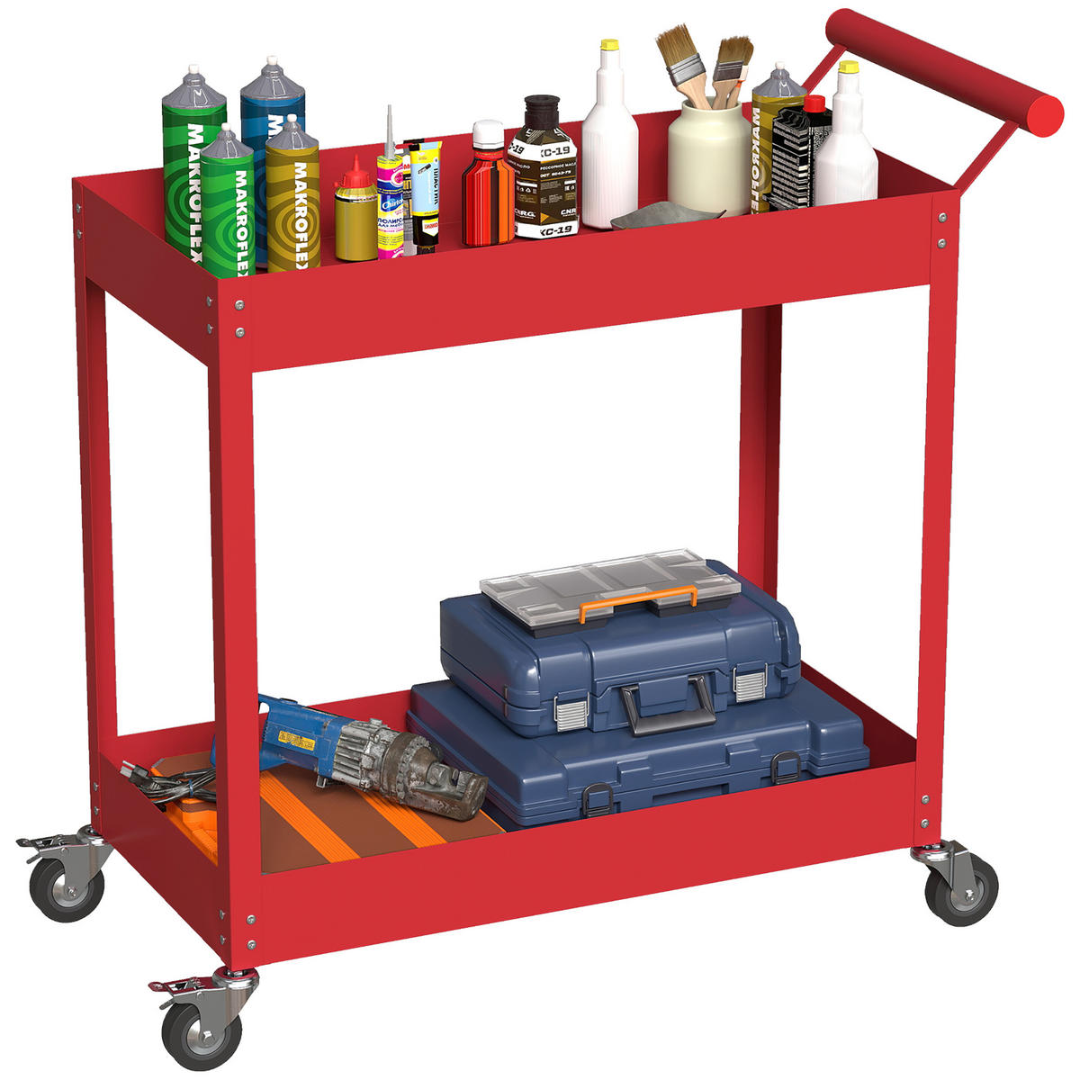 WERKSTATTWAGEN DE-18502 Rot - Rot, Metall (38/84/84.5cm) - ComfortXL