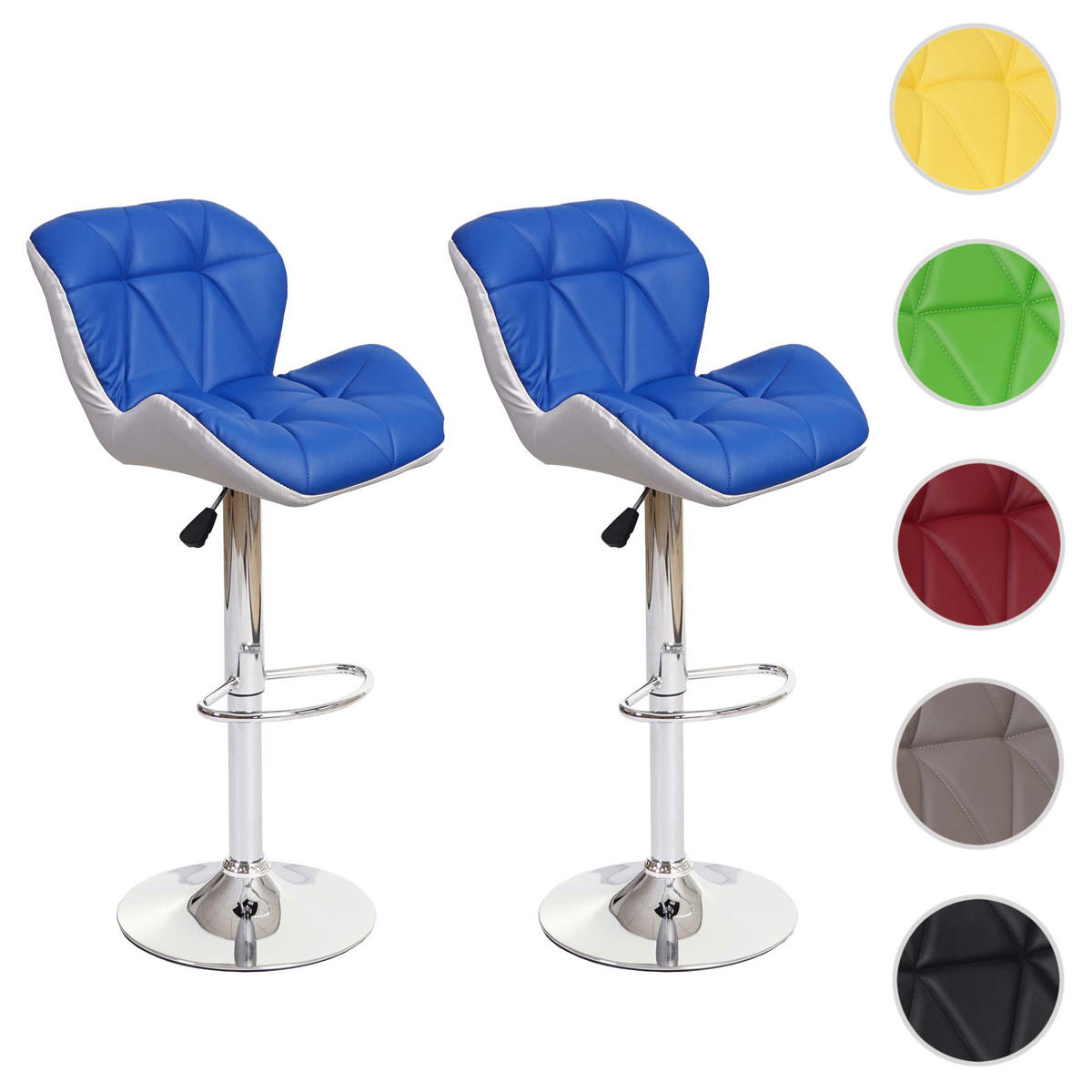 BARHOCKER Blau 2er-Set - Blau, Textil (44/106/49cm) - MCW