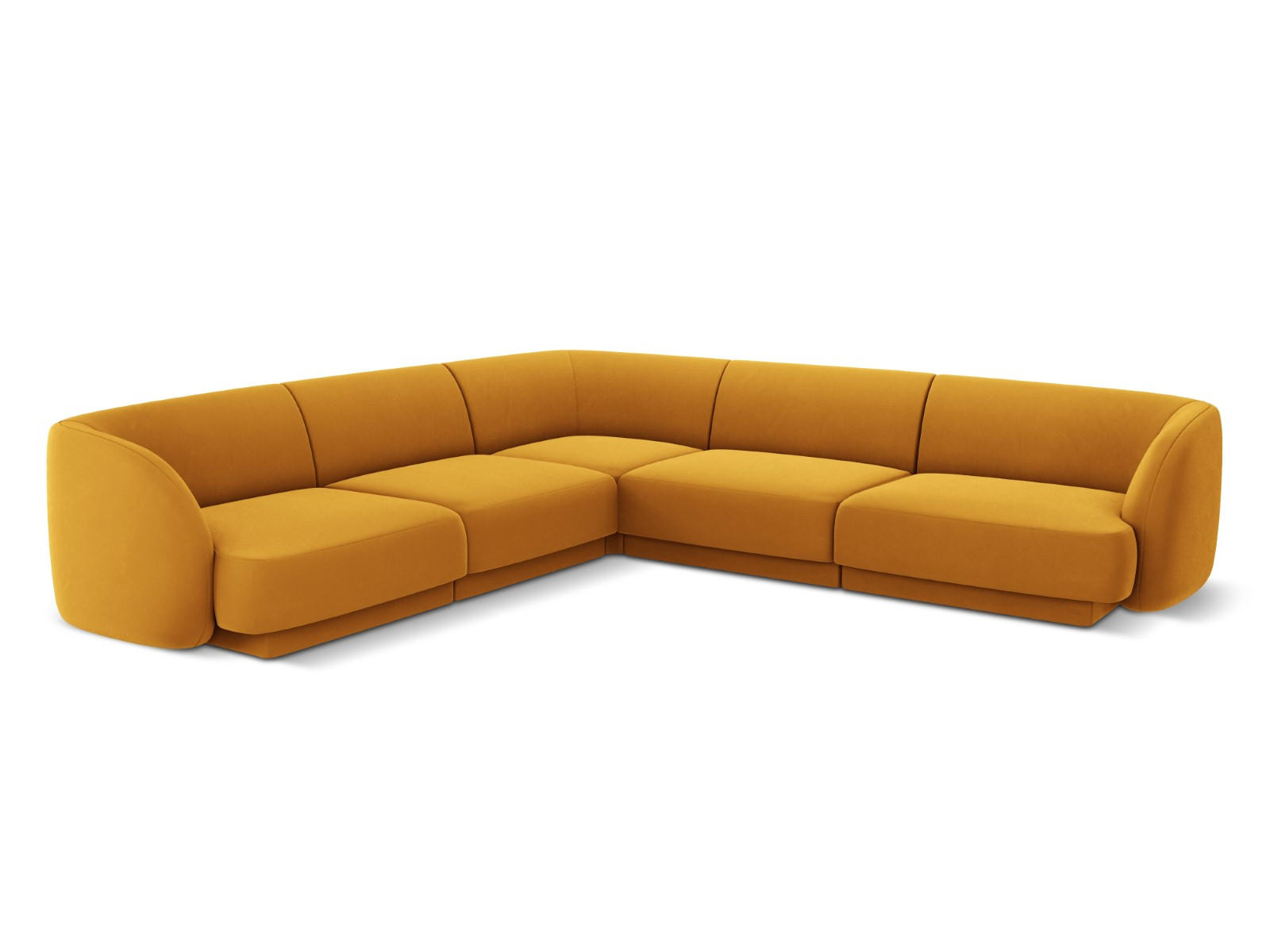 WENDBARES-ECKSOFA Miley aus Samt gelb 5 Sitzplätze - Gelb, Textil (255/255cm) - Micadoni