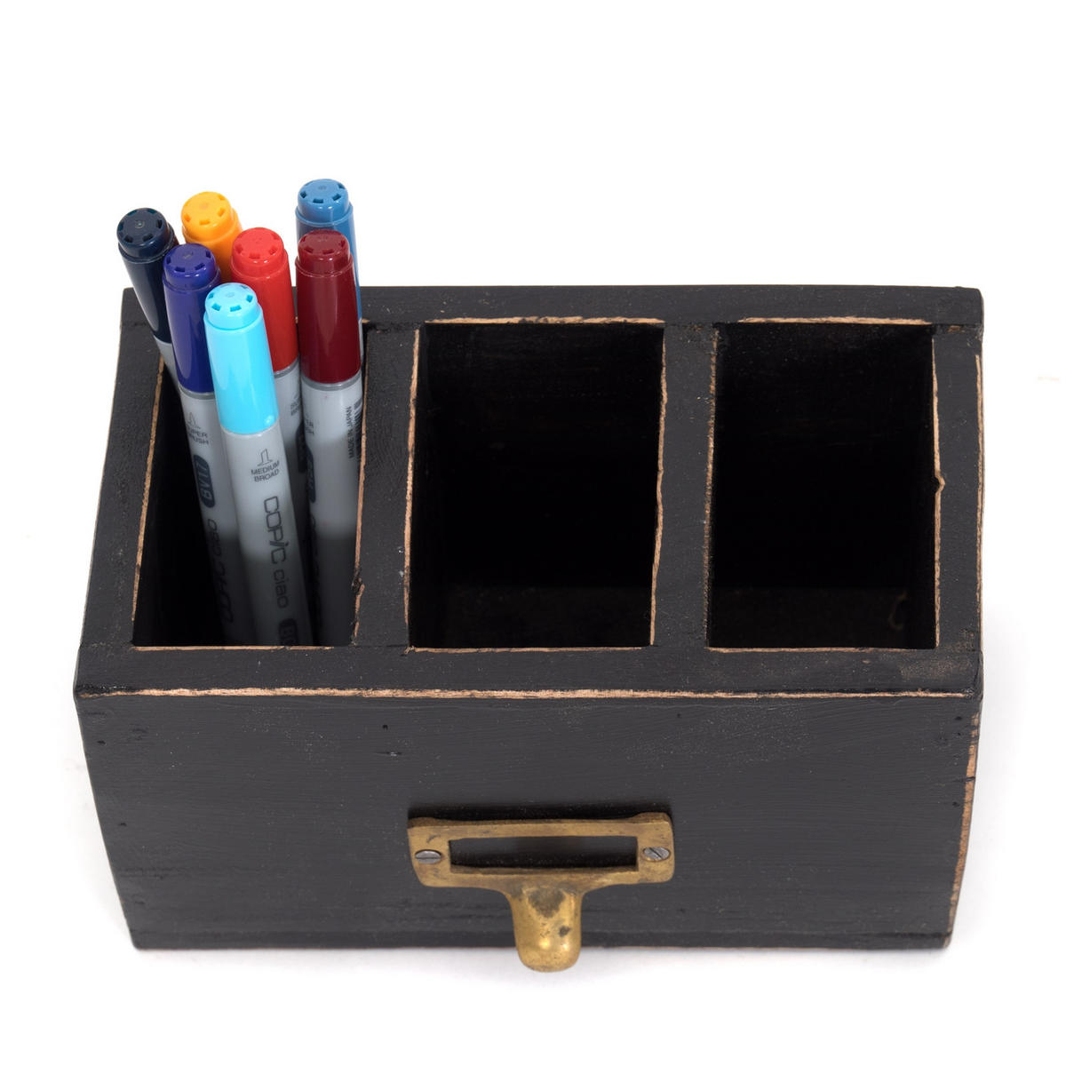 STIFTEHALTER-BOX Vintage 19 Mahagoni 09 voodoo - schwarz - Schwarz, Holz (10/19/12cm) - DESIGN DELIGHTS