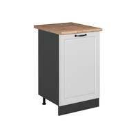 DULAP DE BAZĂ DE BUCĂTĂRIE R-Line, Casă de țară albă/antracit, 50 cm стільниця Золотий дуб - alb/antracit, compozit lemnos (50/81.6/60cm) - Vicco