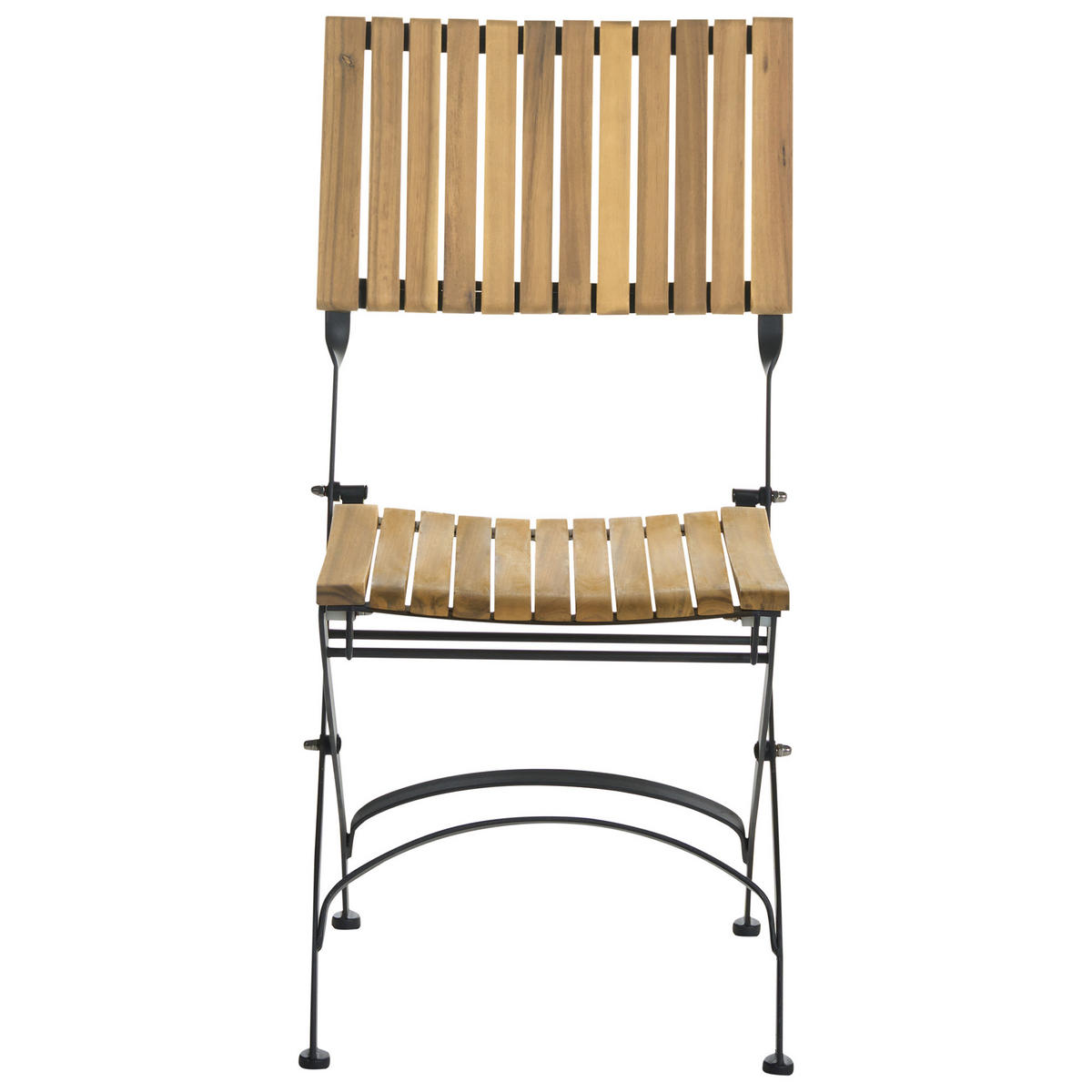 GARTENSTUHL 2er-Set ohne Armlehnen Akazienholz Hellbraun Lascari - Hellbraun, Holz (45/89/42cm) - Beliani