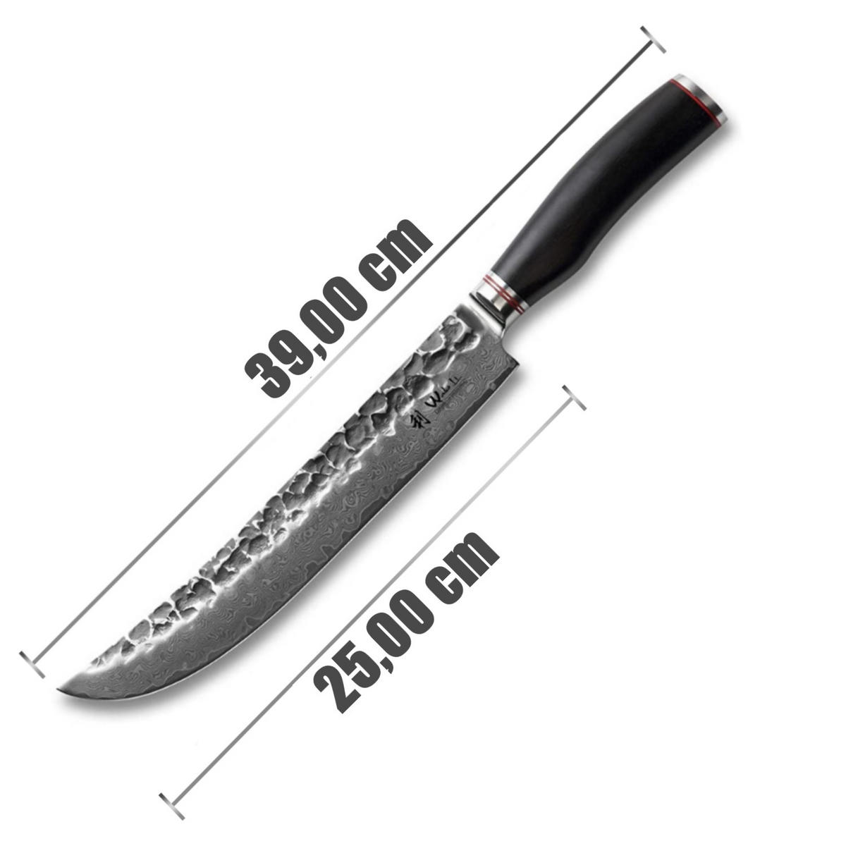 TRANCHIERMESSER 25 cm - Schwarz, Holz/Metall (39cm) - Wakoli
