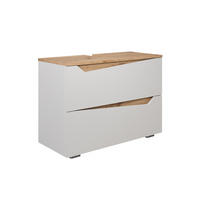 WASCHBECKENUNTERSCHRANK Marelle Weiß/Artisan 80 x 57.5 cm mit 2 Schubladen - Weiß/Eiche Artisan, Holzwerkstoff (80/57.5/35cm) - Vicco