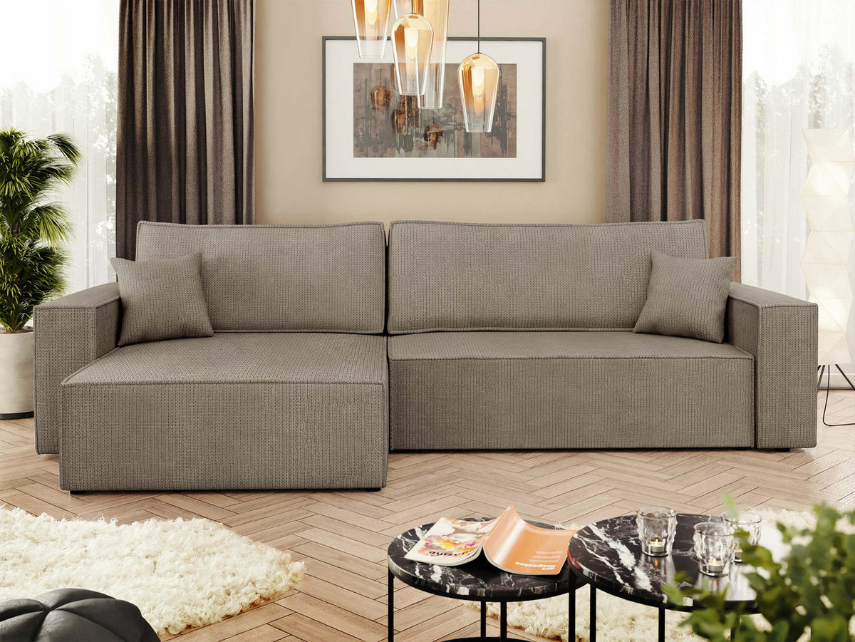 ECKSOFA Karl - Hellbraun/Schwarz, Holz/Kunststoff (272/145cm) - MIRJAN24