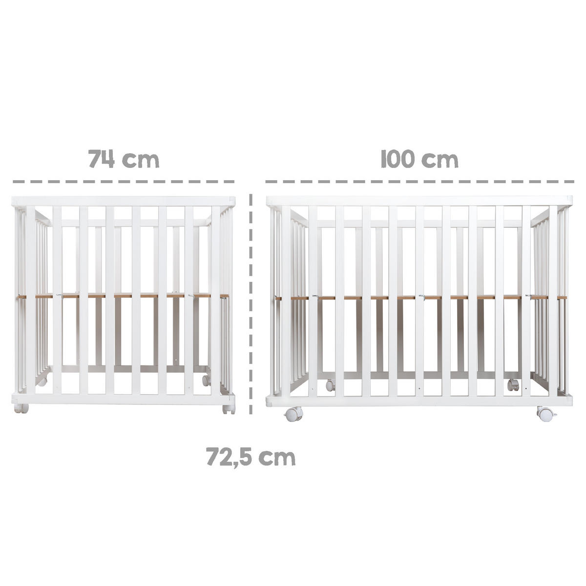 LAUFGITTER KLAPPBAR Little Stars - Weiß/Grau, Holzwerkstoff (74/72.5/100cm) - Roba