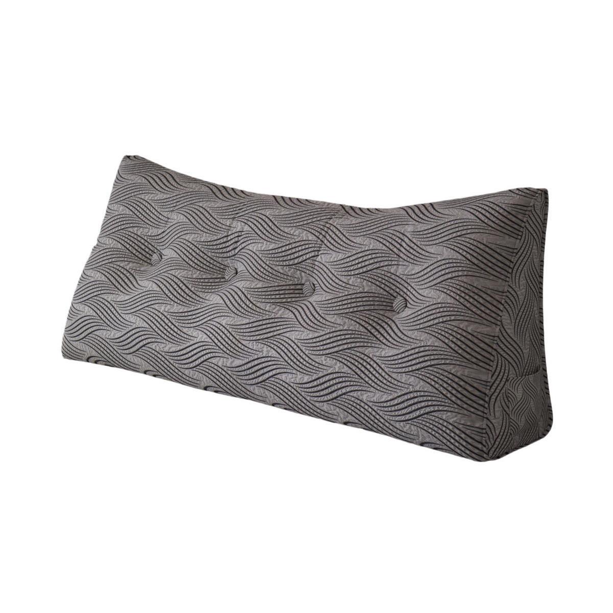 KEILKISSEN für Bett beflockter Crinkle-Stoff 140cm - Schwarz, Textil (21/140cm) - Vercart