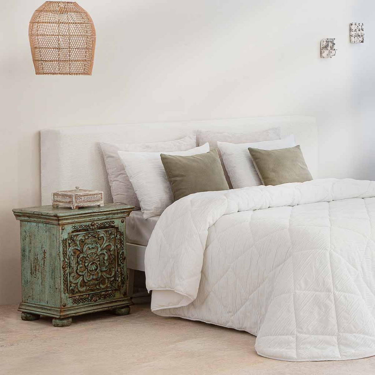 NACHTTISCH aus Holz, grün, 50x40x59cm - Multicolor, Holz (50/59/40cm) - Wanderlust