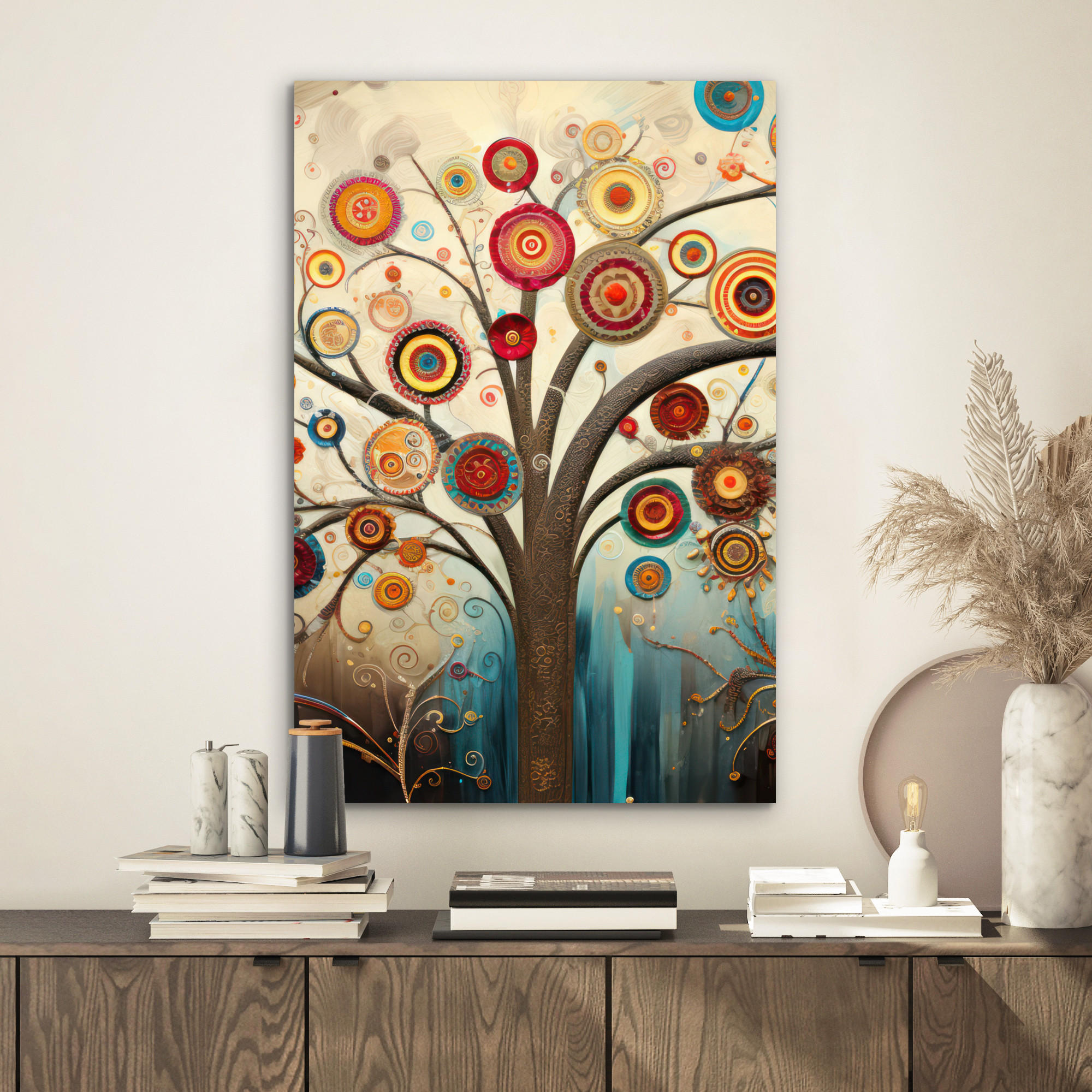 METALLBILD Baum - Baum des Lebens - Farbe 40x60 cm - Braun, Metall (40/60cm) - MuchoWow