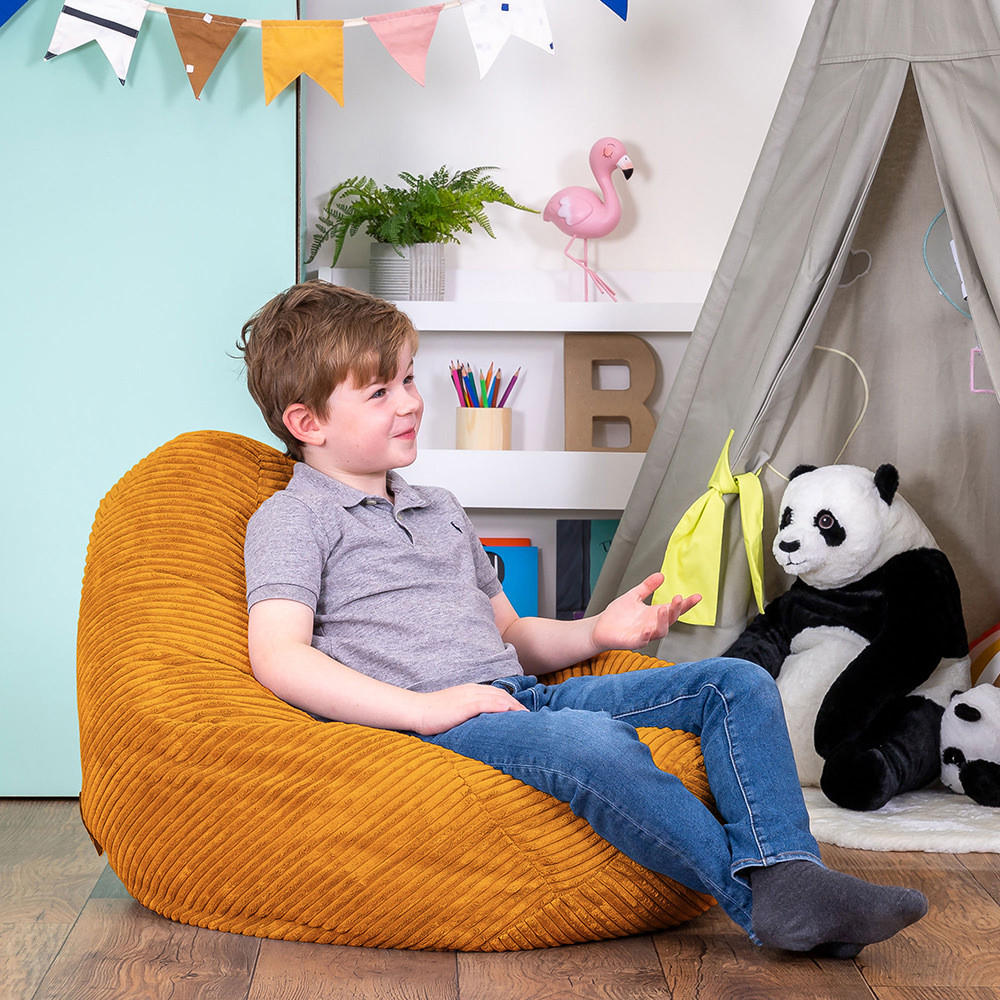 SITZSACK für Kinder Sessel aus Cord 2-tlg. - Gelb, Textil (69/59/65cm) - icon