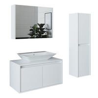 BADMÖBEL Set ATLANTIC-85 4-teilig - Weiß, Holzwerkstoff (85/150/45cm) - Roomart