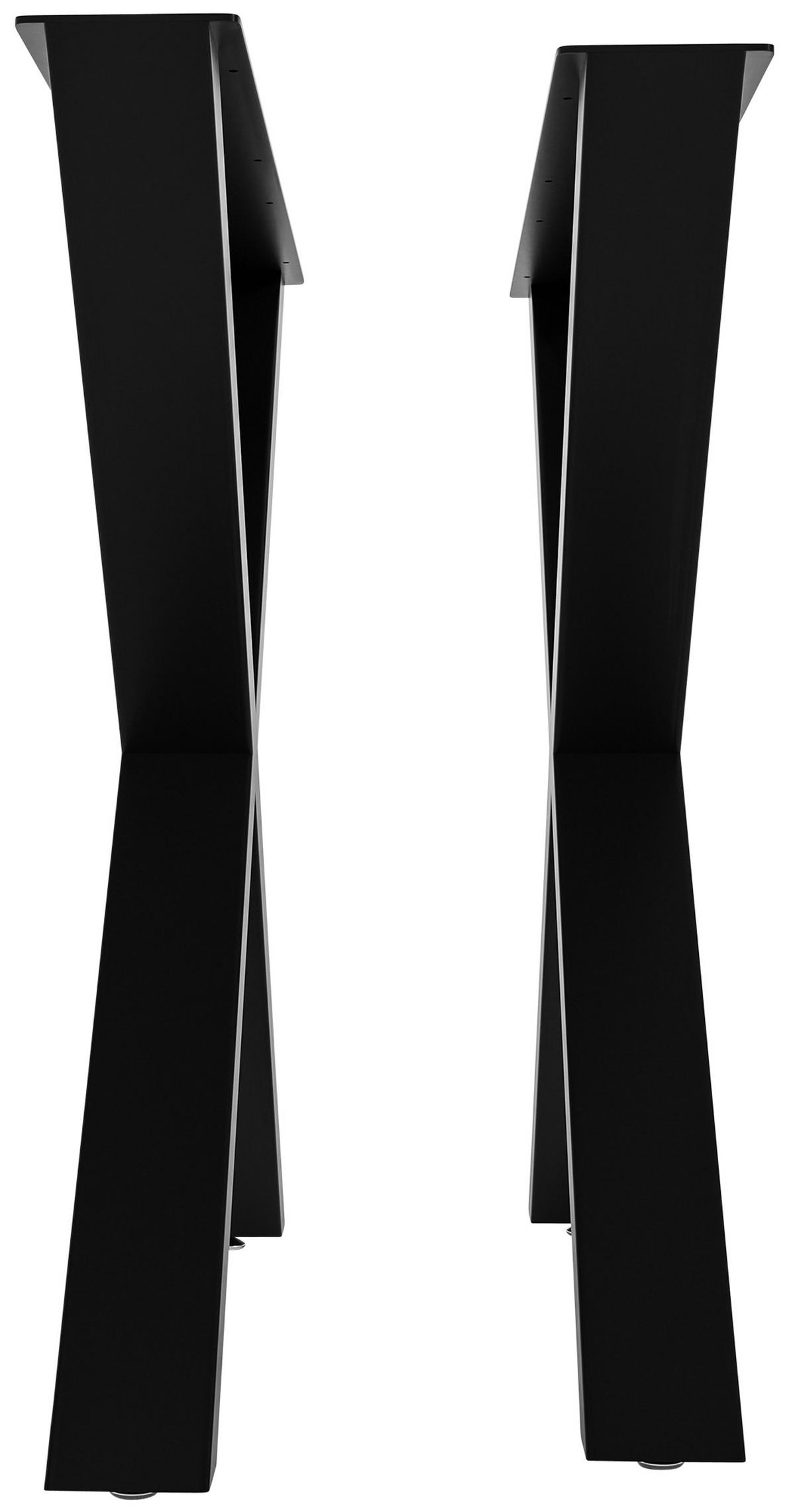 TISCHBEIN 2er Set Metall schwarz - Schwarz, Metall (8/72/70cm) - CLP
