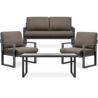 TERRASSENMÖBEL FRENA im Loft-Stil, Anthrazitfarbenes - Anthrazit/Beige, Metall - KONSIMO®