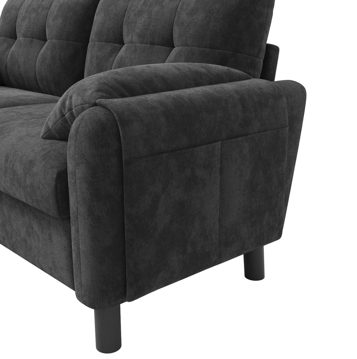 SOFA 2-Sitzer 158 x 80 x 88,5 cm Chenille Gray - Grau, Holzwerkstoff (158/88.5/80cm) - Meubliv