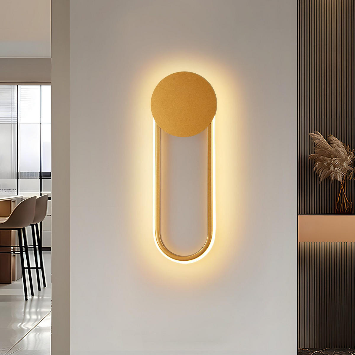 LED WANDLEUCHTE FRANKFURT II 41.5/14/4 cm - Goldfarben, Metall (14/4/41.5cm) - Nettlife