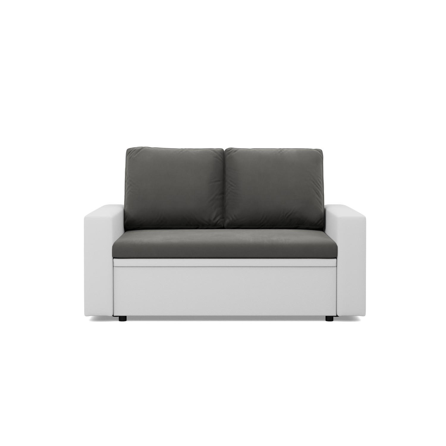 SOFA 2-SITZER MIT SCHLAFFUNKTION LUNA, Dunkelgrau + Grau - Dunkelgrau/Hellgrau, Textil (148/90/87cm)