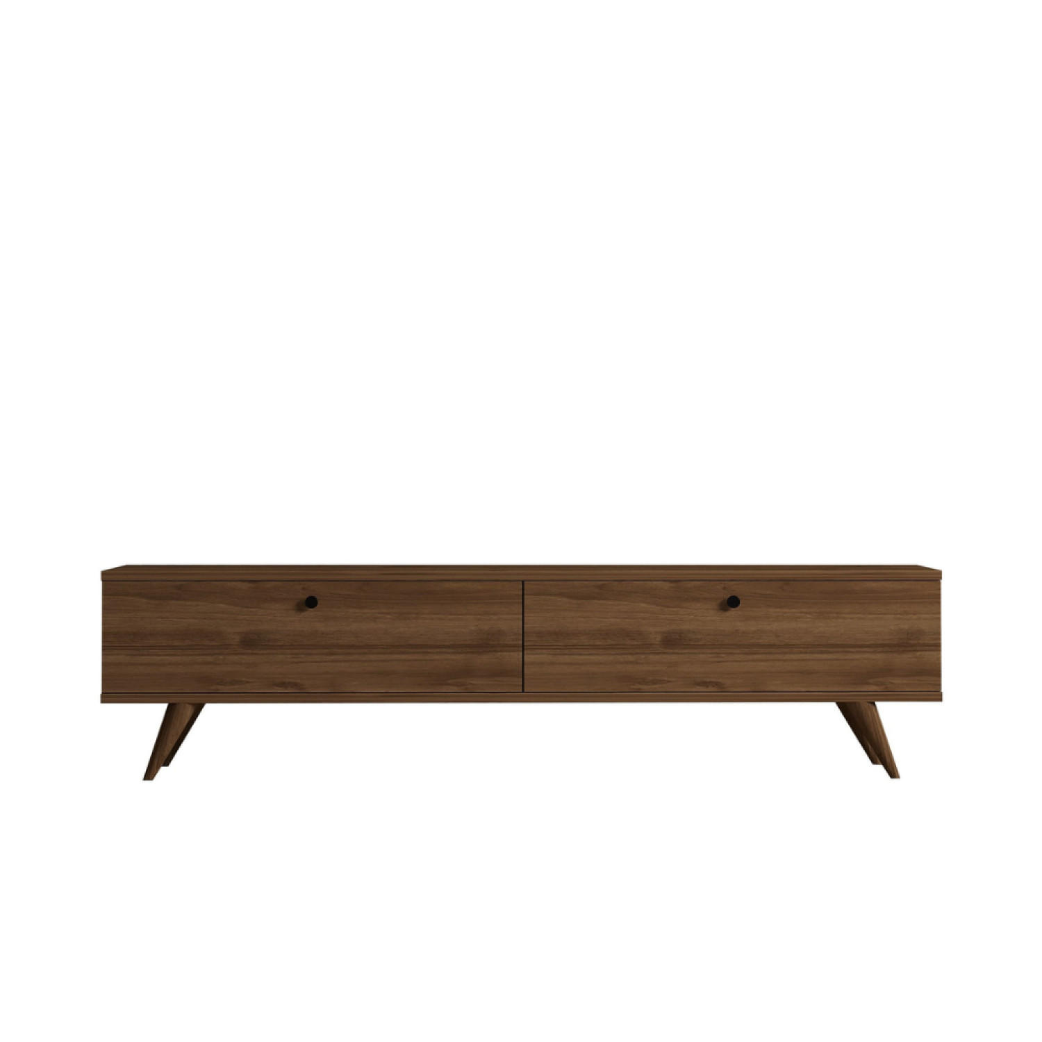 TV-MÖBEL Poly Farbe Nussbaum 160 cm mit Zwei Schränken - Braun, Holzwerkstoff (160/40/25cm) - Concept Usine
