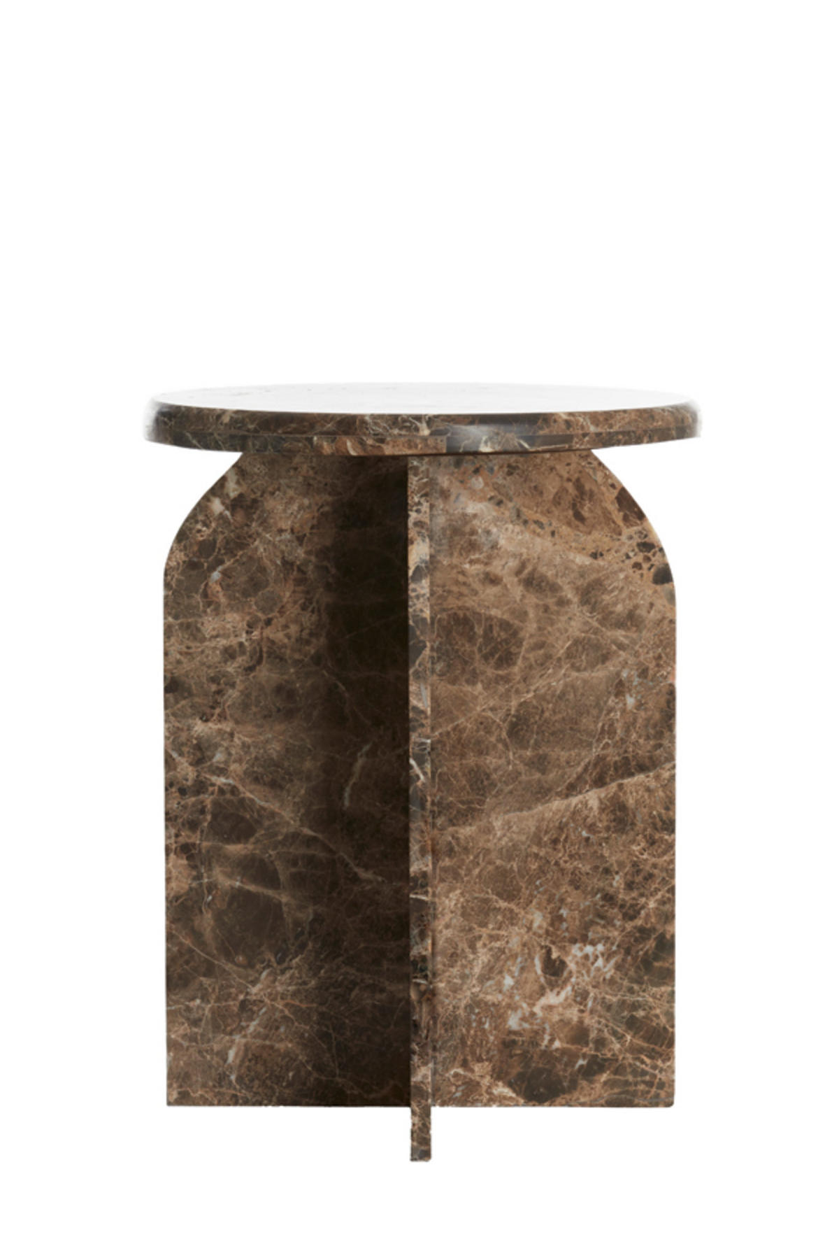 BEISTELLTISCH Otinia Braun Ø41/56 cm - Braun, Stein (41/41/56cm) - Light & Living