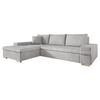 ECKSOFA Bangkok Mini Premium - Greige/Silberfarben, Holz/Textil (274/182cm) - MIRJAN24