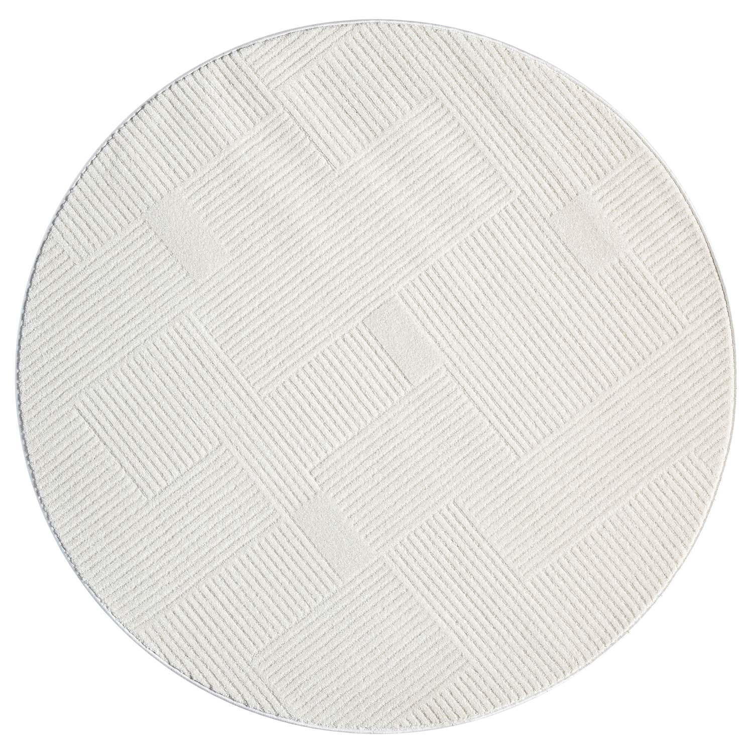 KURZFLOR-TEPPICH Flair 177 Creme 200x200 cm - Creme, Textil (200/200cm) - carpet city